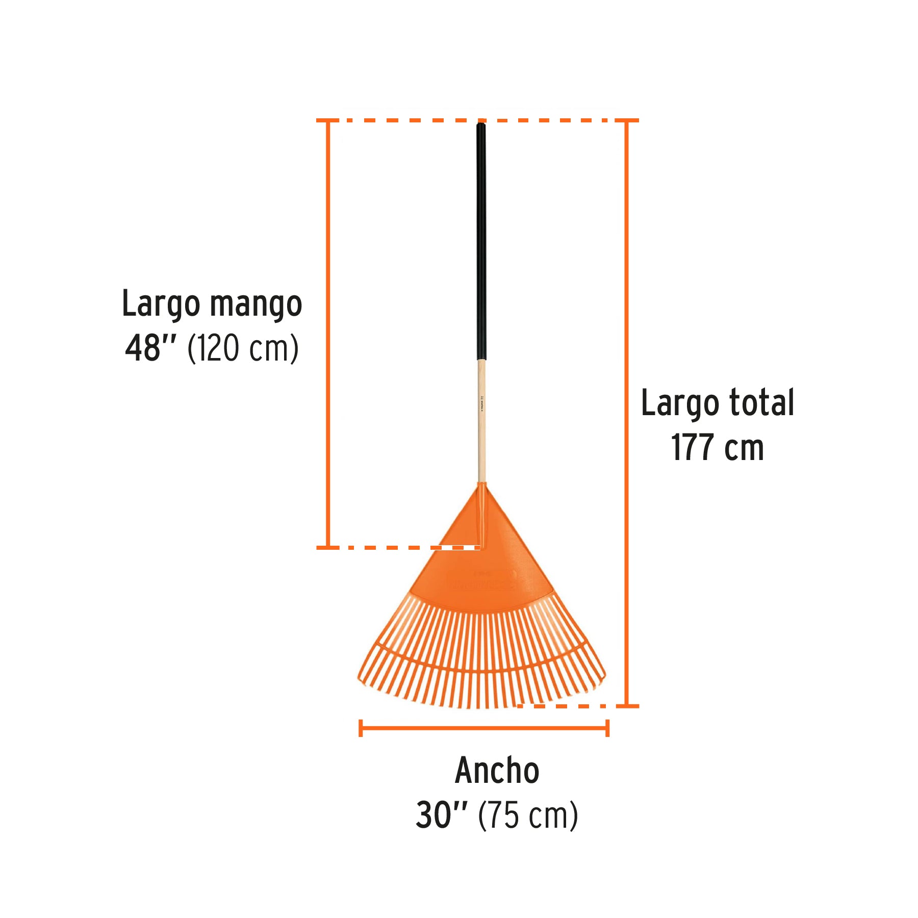 Escoba de polipropileno con 30 dientes, alto impacto