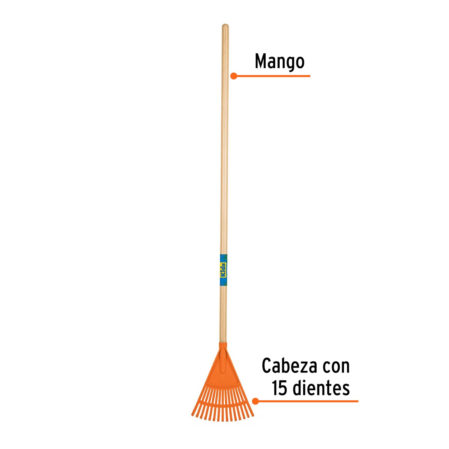 Escoba de jardín para niños, mango 42"