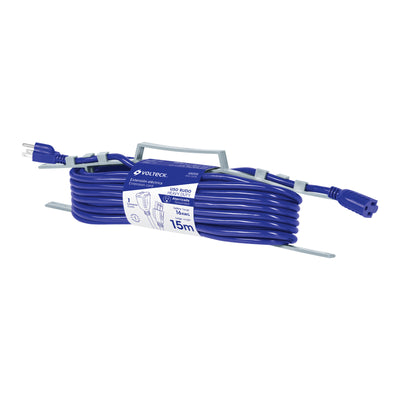 Extensión uso rudo, aterrizada, 15 m, calibre 16, Volteck