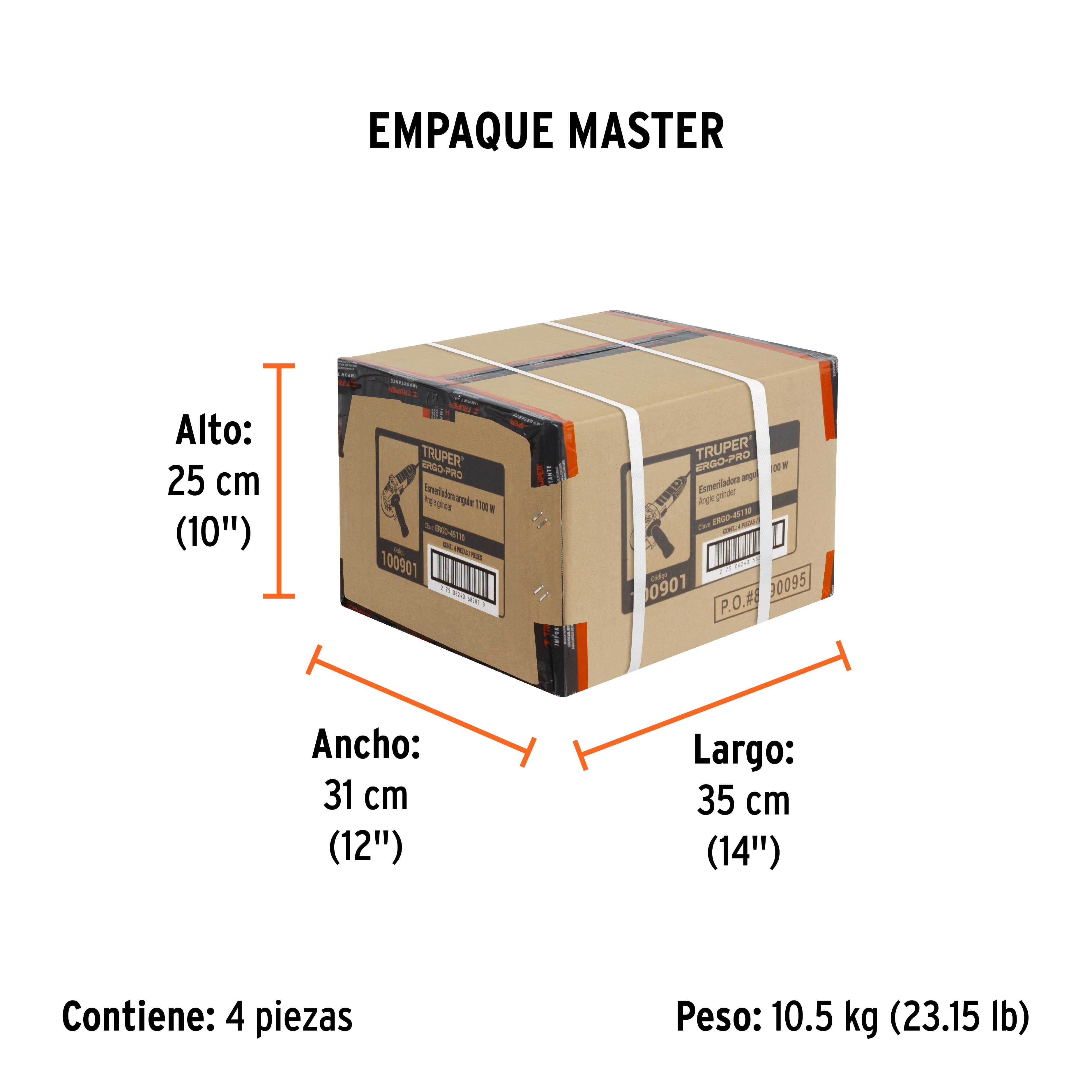 Esmeriladora angular 4-1/2', ERGO PRO, 1100 W