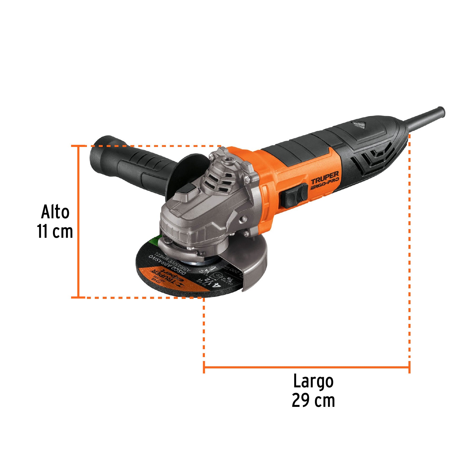 Esmeriladora angular 4-1/2', ERGO-PRO, 750 W
