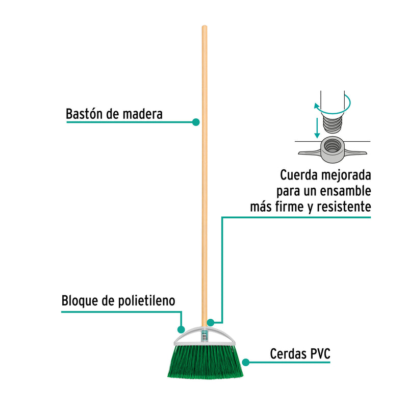 Escoba de vinilo, tipo abanico