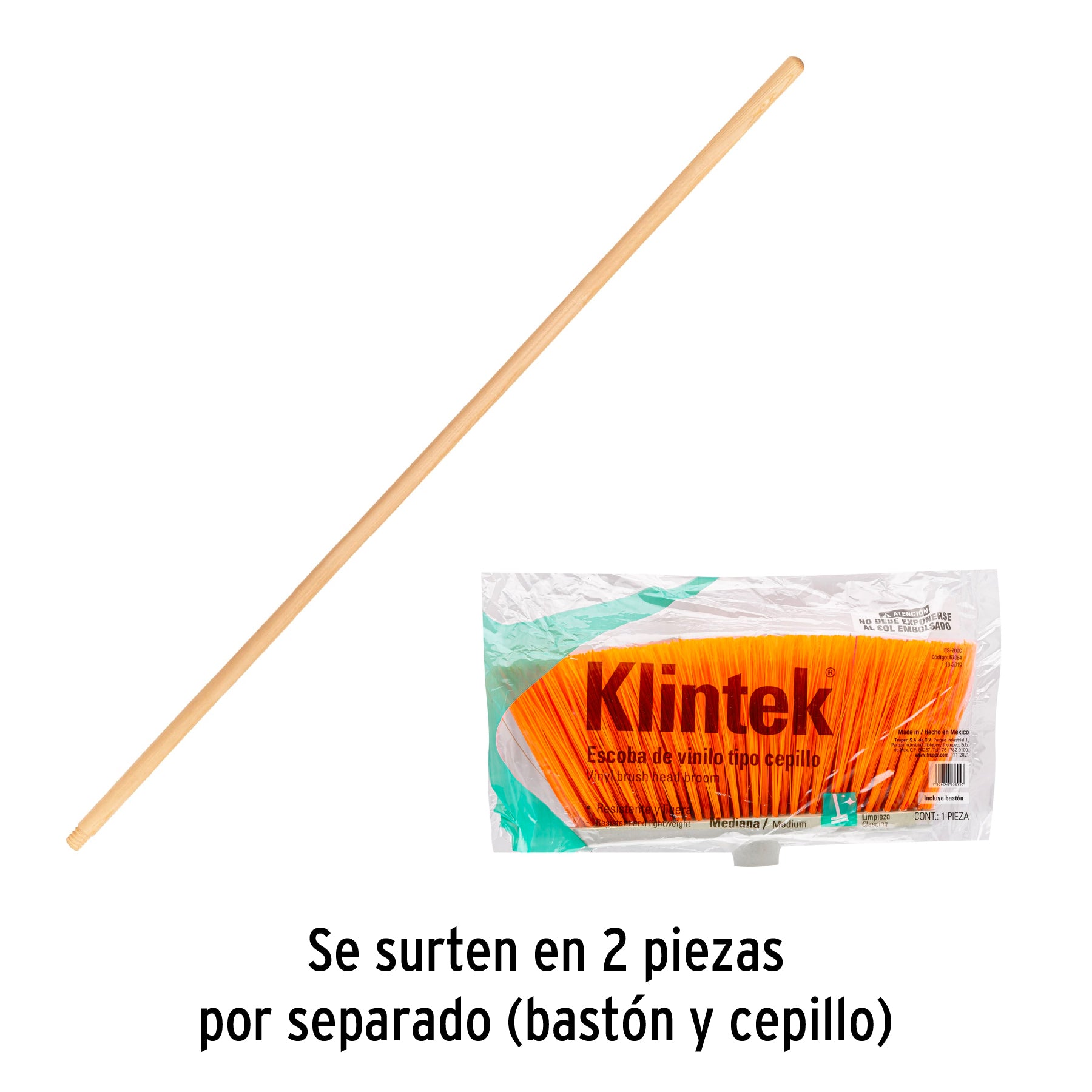Escoba de vinilo, tipo cepillo, mediana