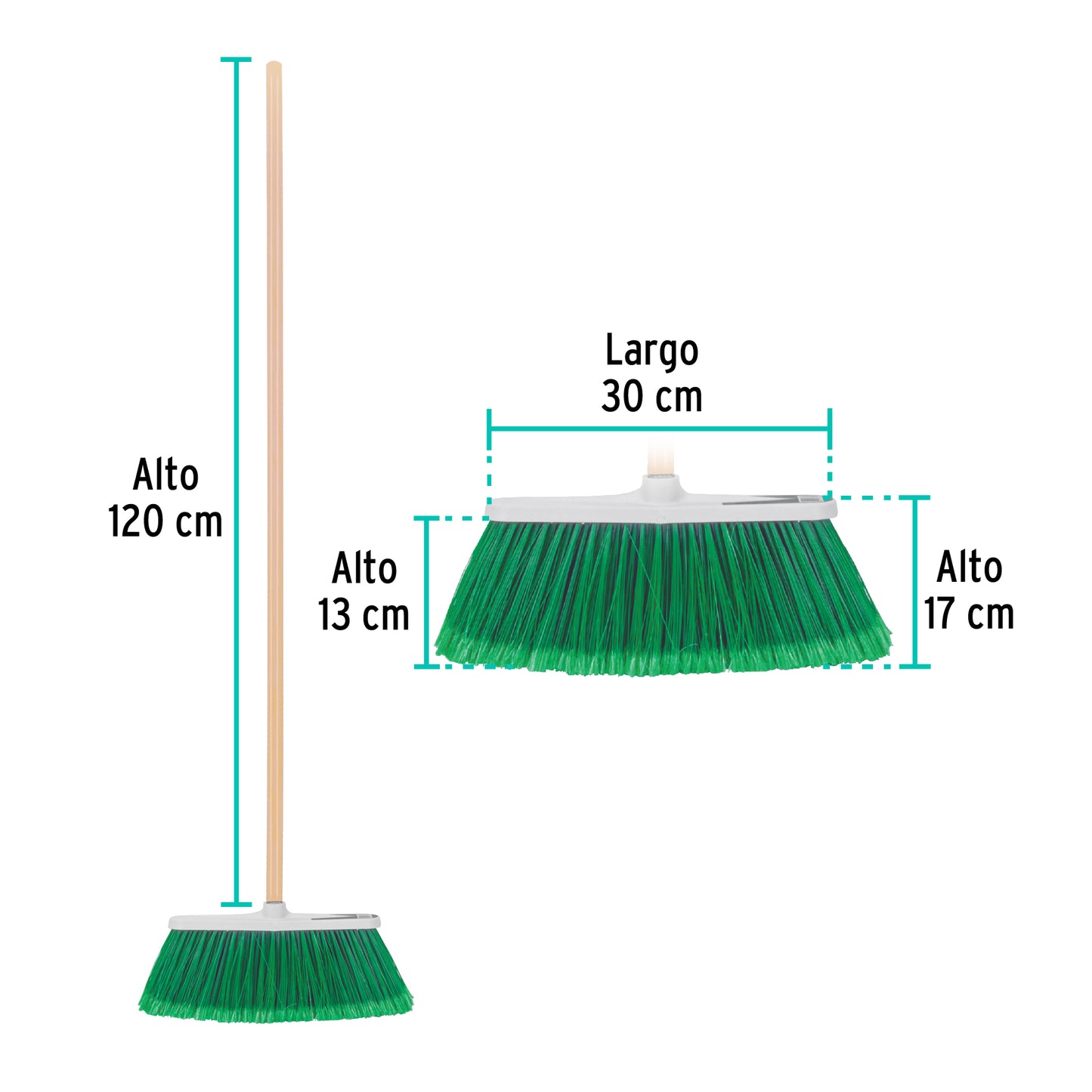 Escoba vinilo, tipo cepillo, 30 cm ancho