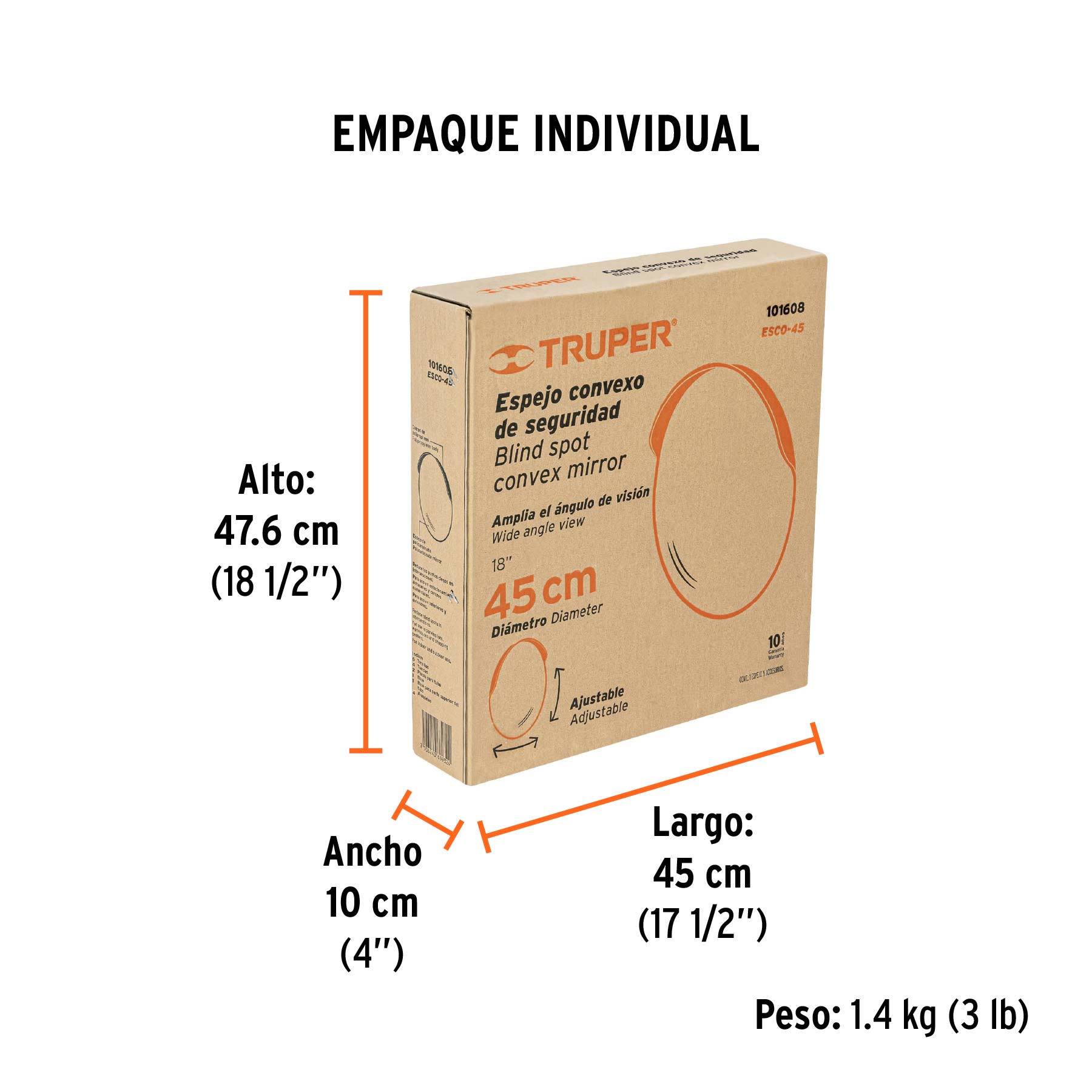Espejo convexo de 45 cm