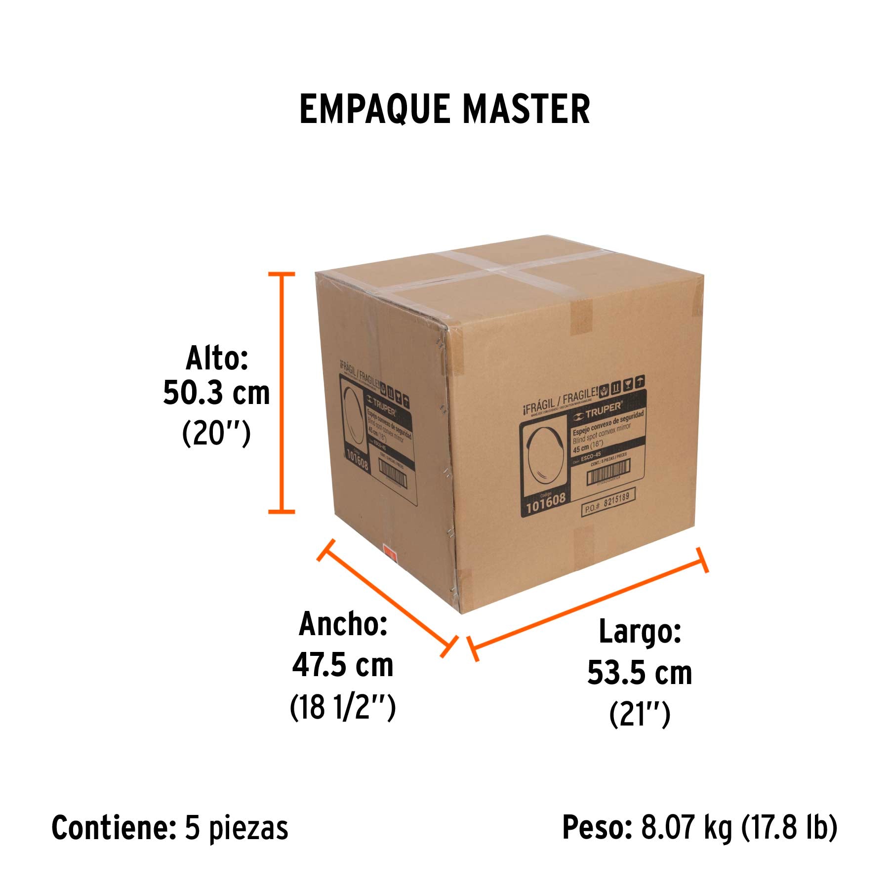 Espejo convexo de 45 cm