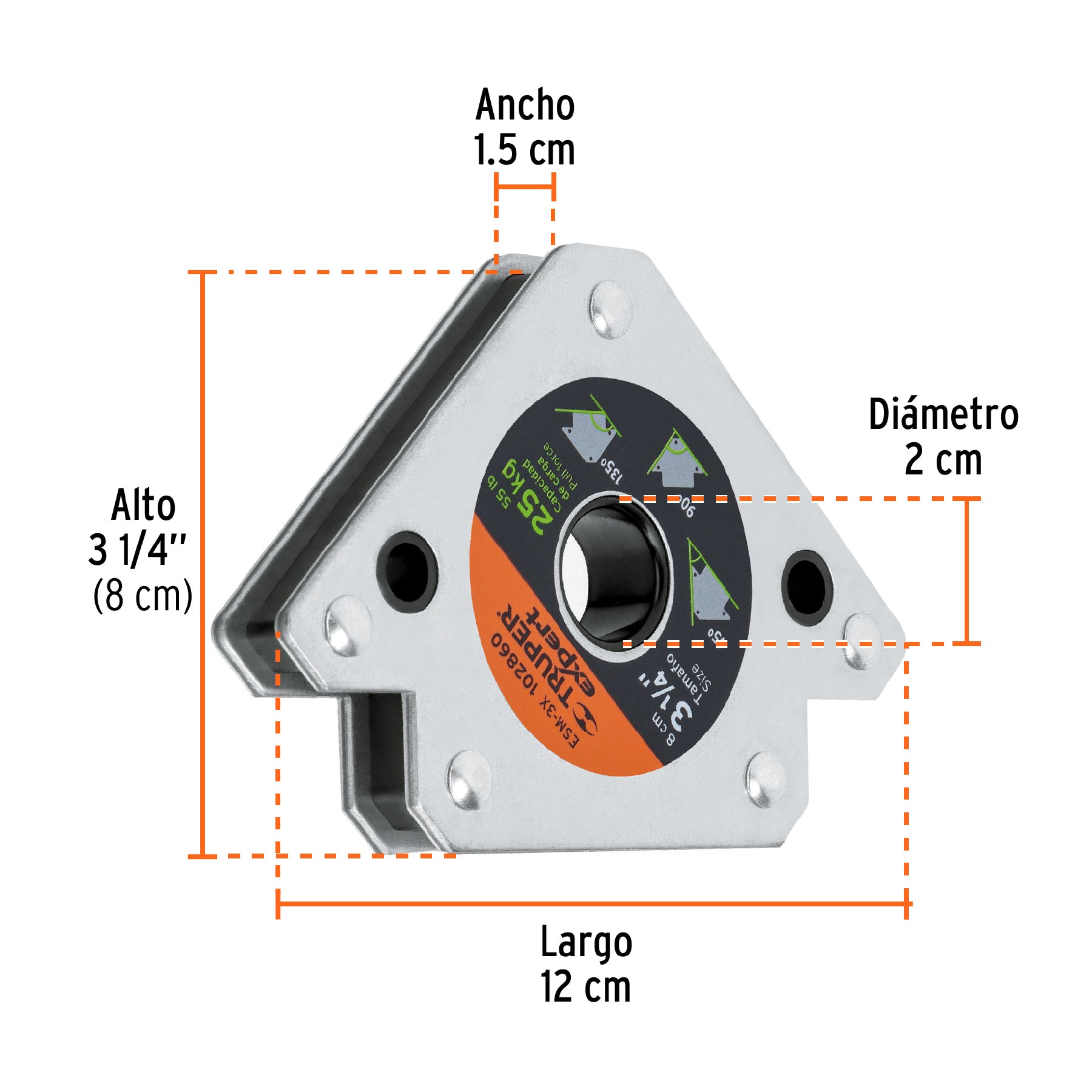 Escuadra magnética 3' para soldar, capacidad 17 kg, Expert