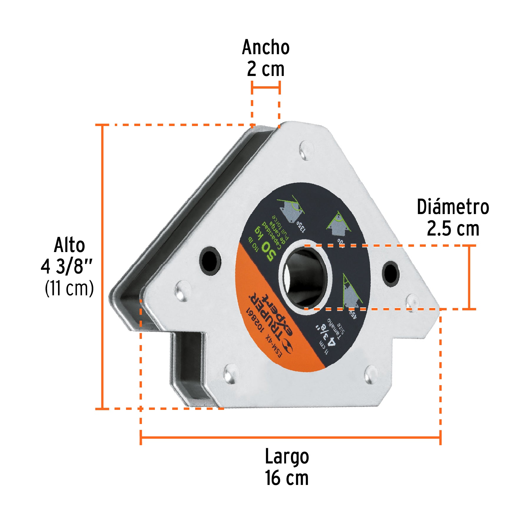 Escuadra magnética 4' para soldar, capacidad 25 kg, Expert