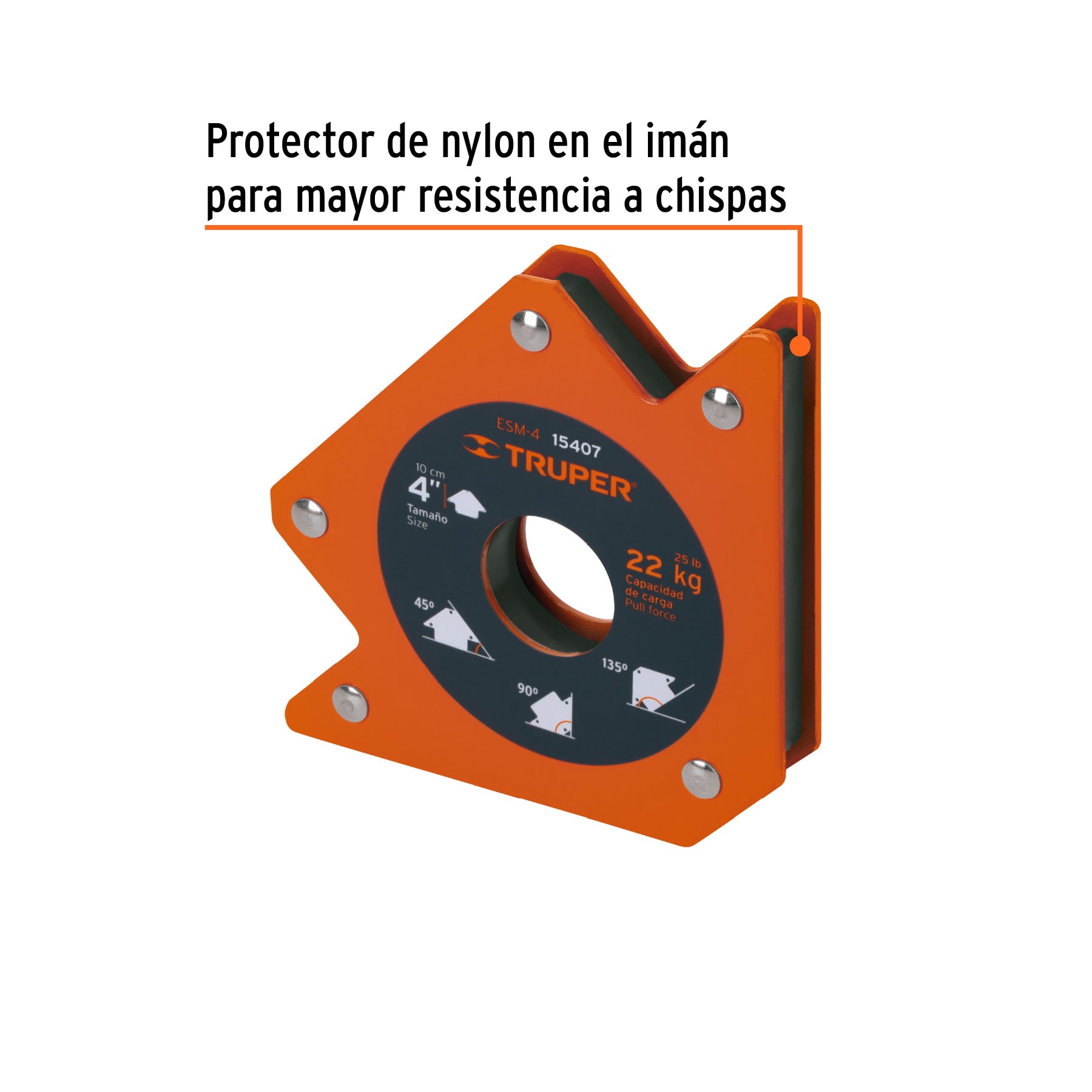 Escuadra magnética para soldar, 4"
