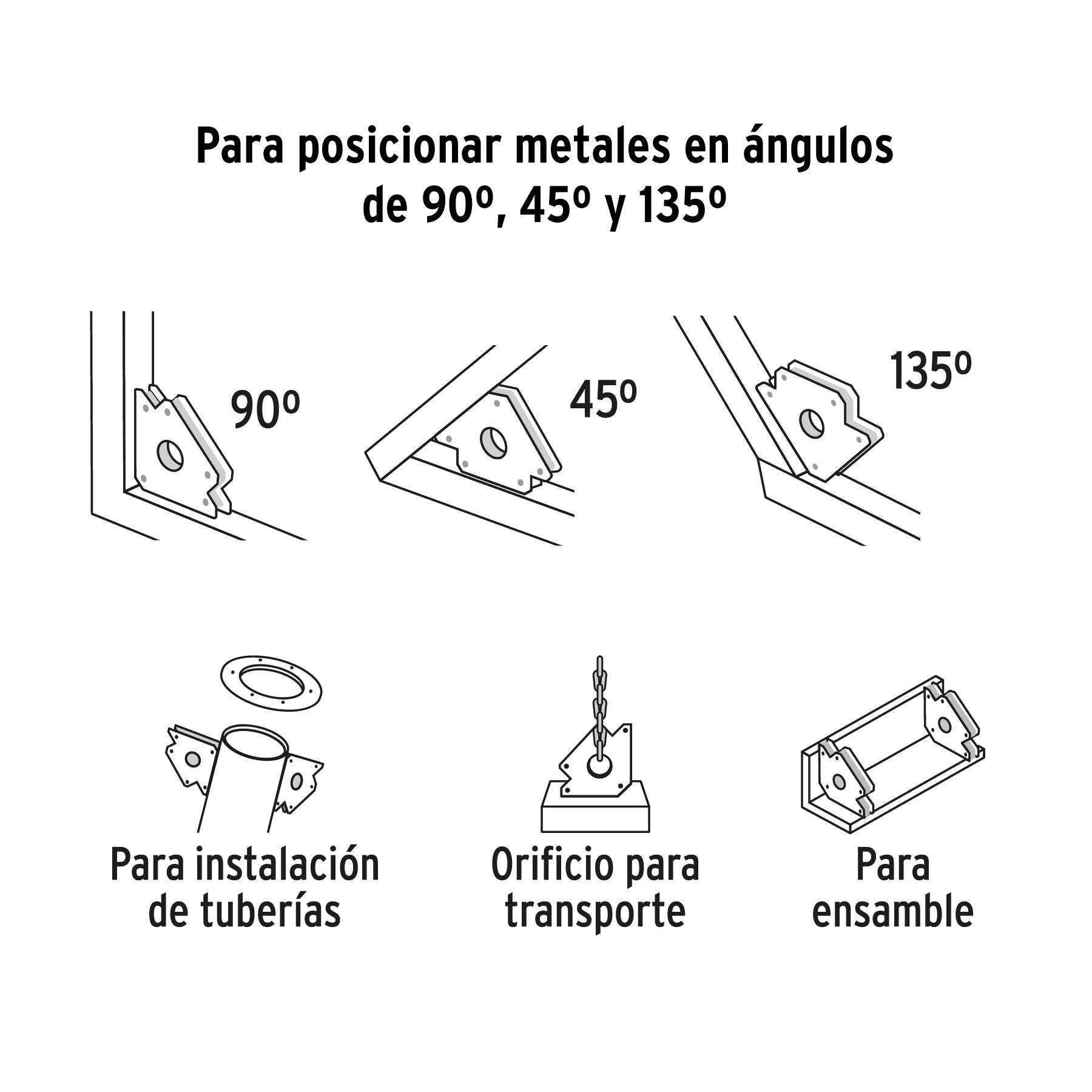 Escuadra magnética 5' para soldar, capacidad 24 kg, Pretul