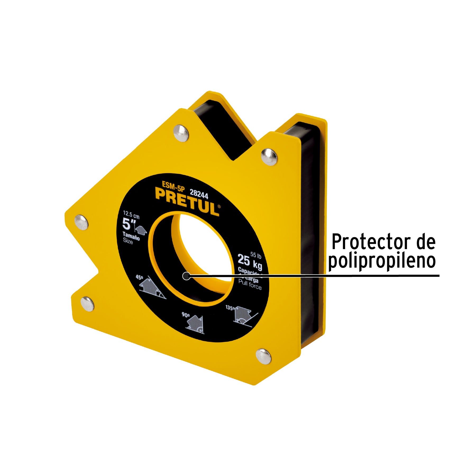 Escuadra magnética 5' para soldar, capacidad 24 kg, Pretul