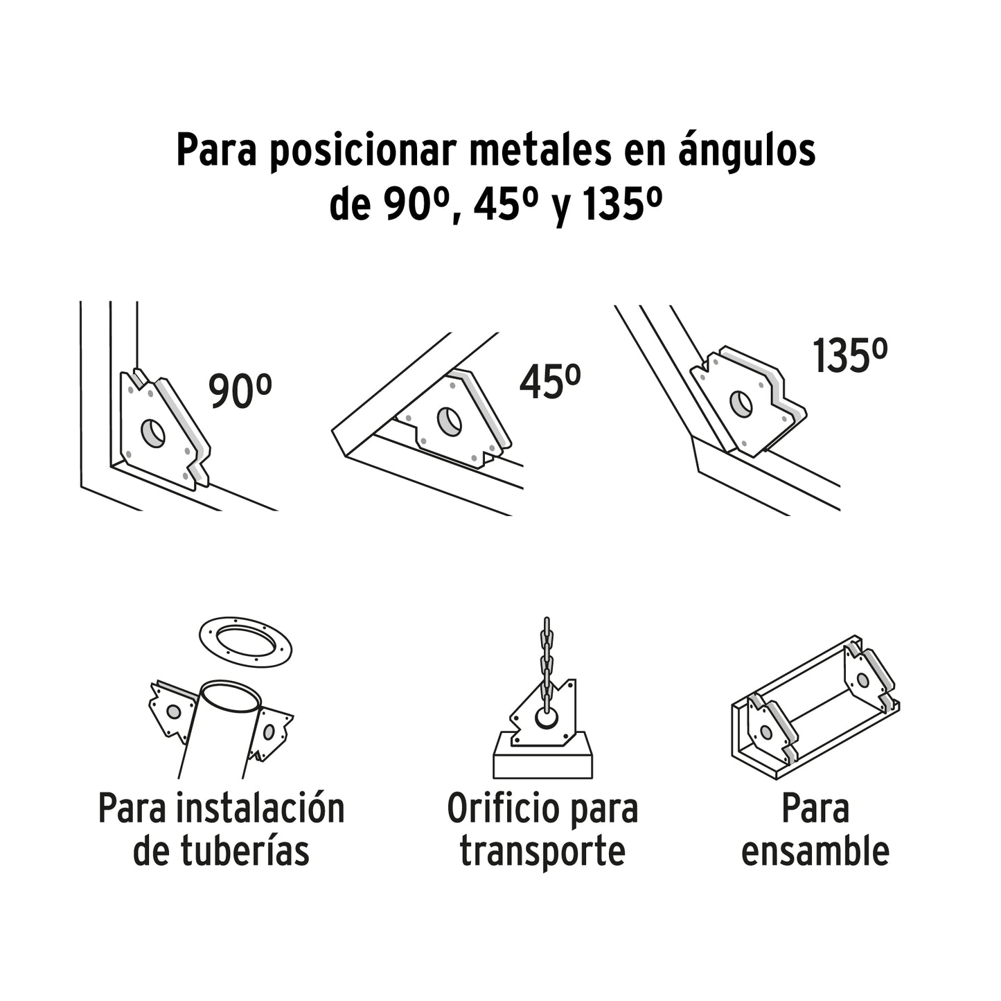 Escuadra magnética 5' para soldar, capacidad 37 kg, Expert