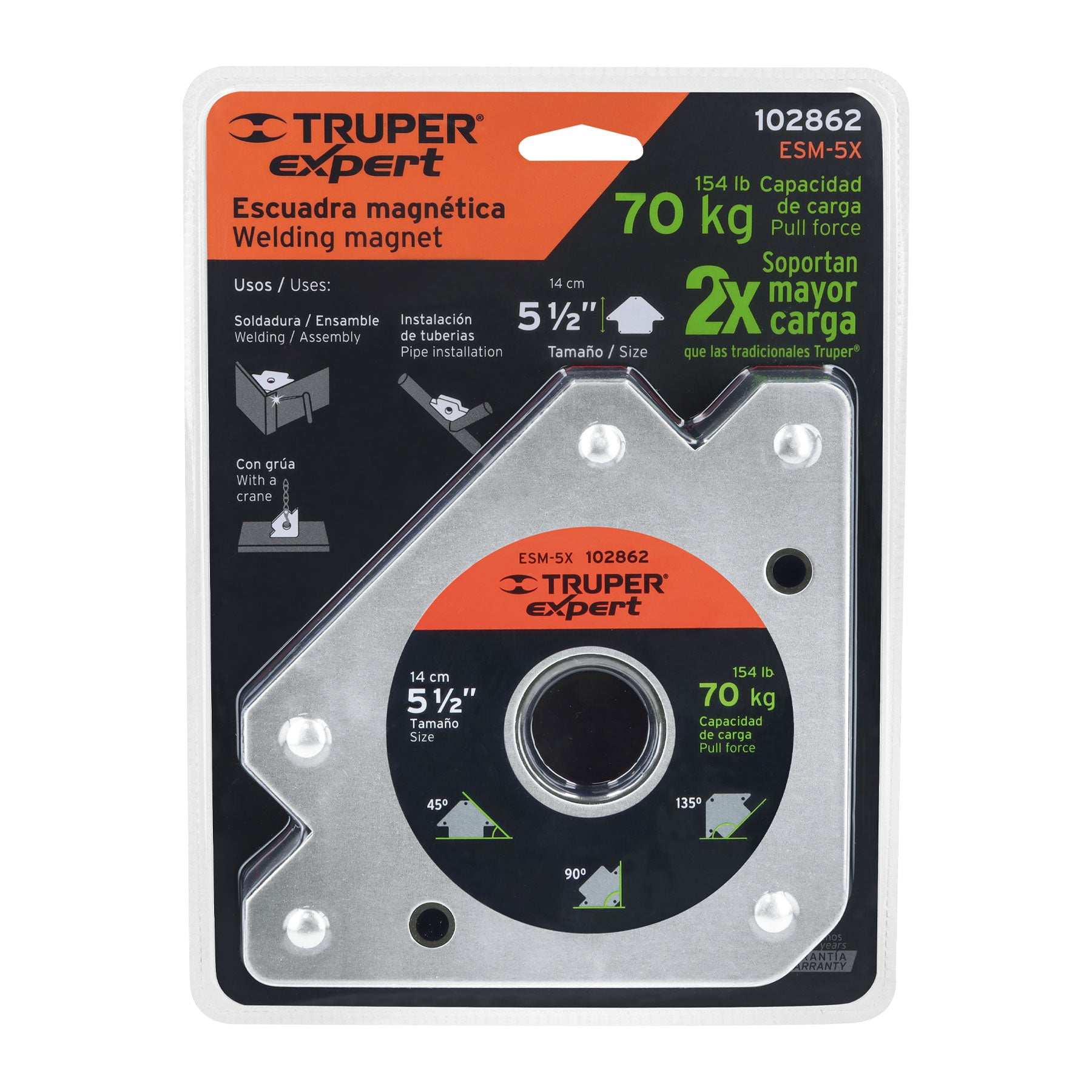 Escuadra magnética 5' para soldar, capacidad 37 kg, Expert