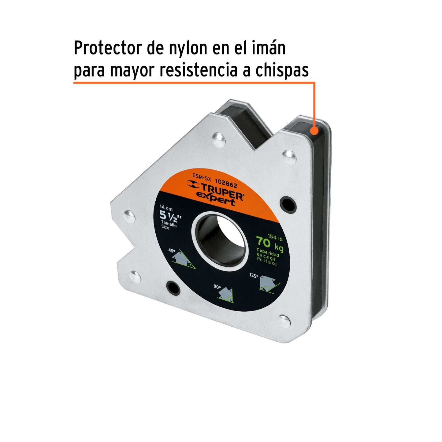 Escuadra magnética 5' para soldar, capacidad 37 kg, Expert