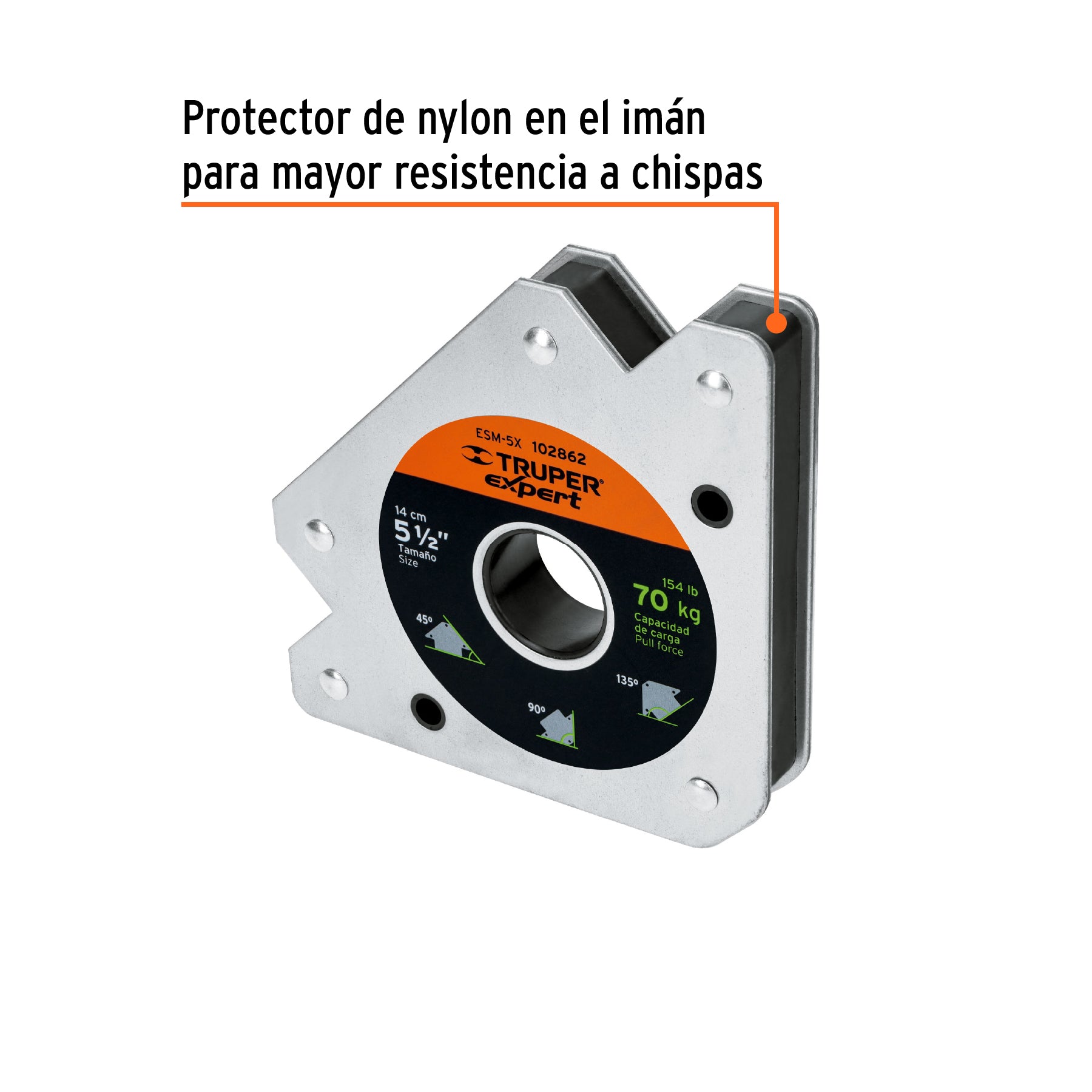Escuadra magnética 5' para soldar, capacidad 37 kg, Expert