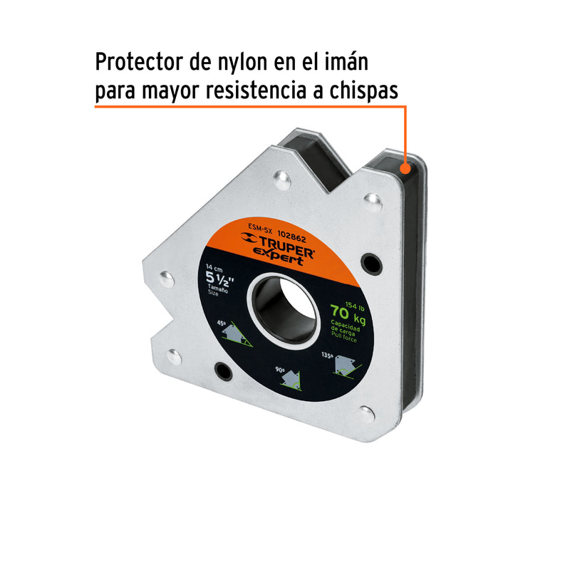 Escuadra magnética 5' para soldar, capacidad 37 kg, Expert