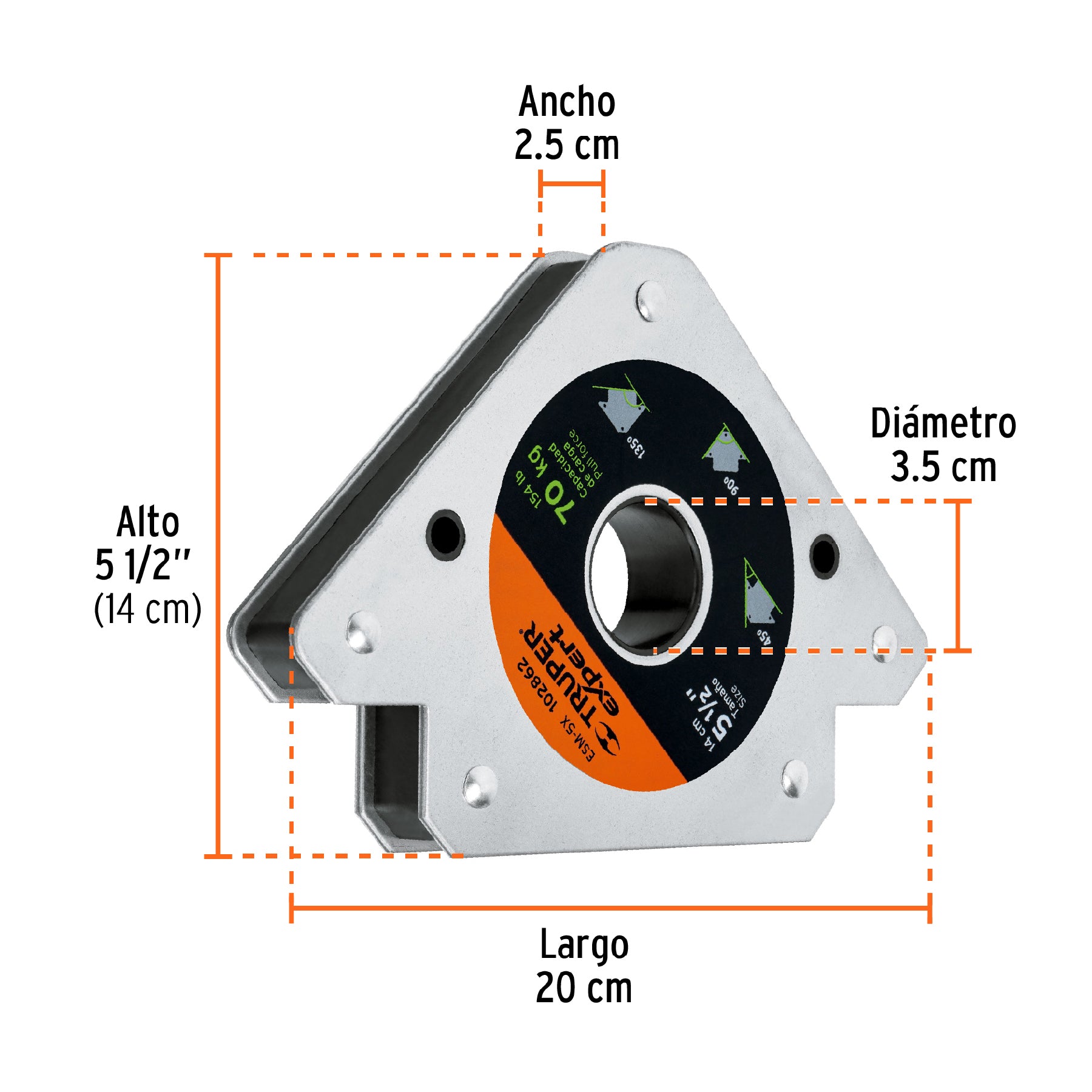 Escuadra magnética 5' para soldar, capacidad 37 kg, Expert