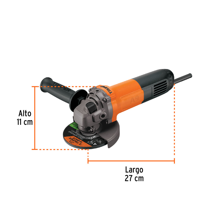 Esmeriladora angular 4-1/2", profesional, 800 W SUSTITUTO 18156