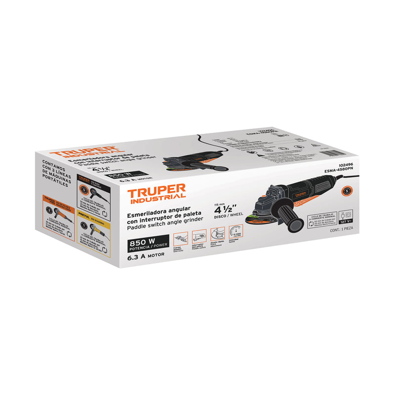 Esmeriladora interruptor de paleta 4-1/2', industrial, 850 W