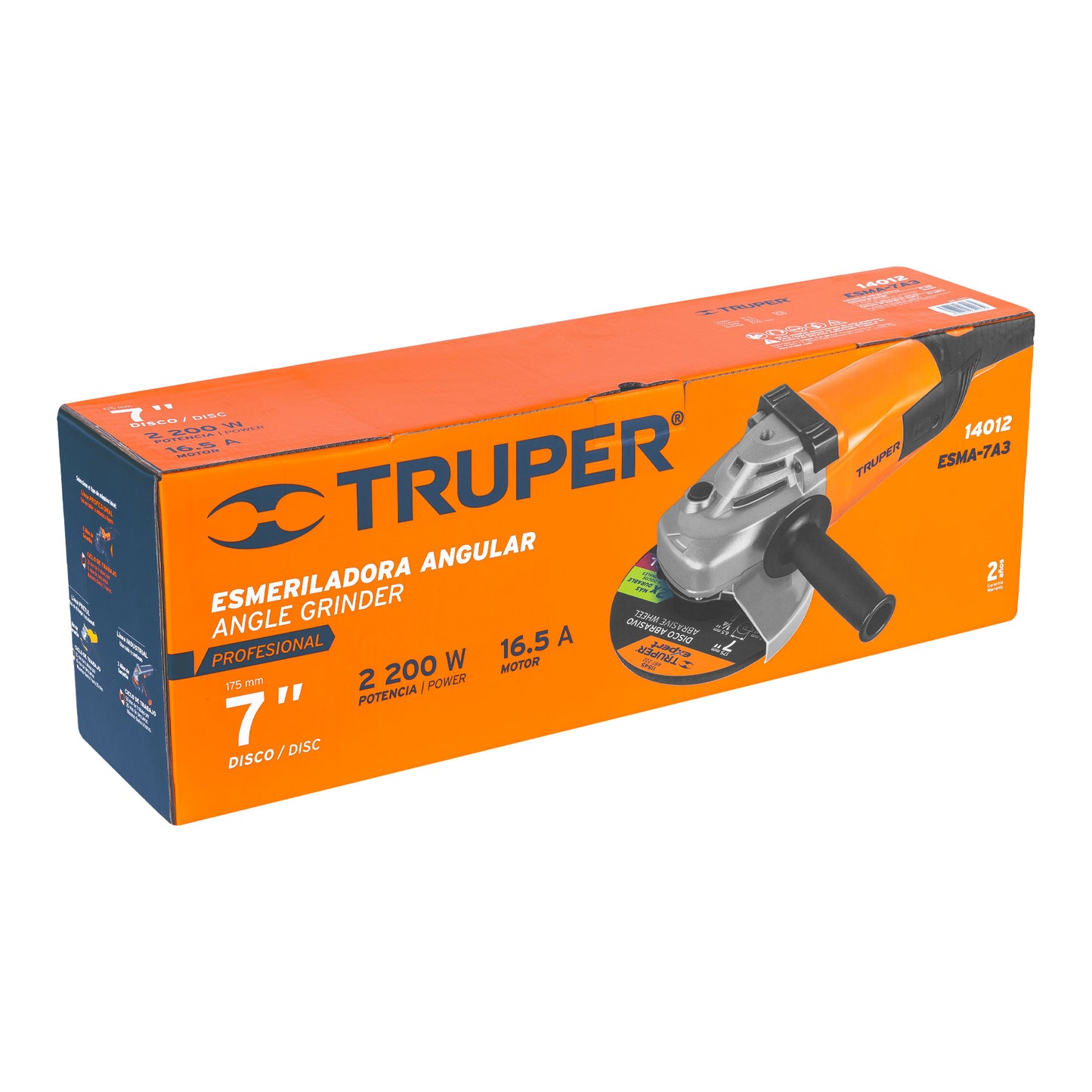 Esmeriladora angular 7", profesional, 2100 W
