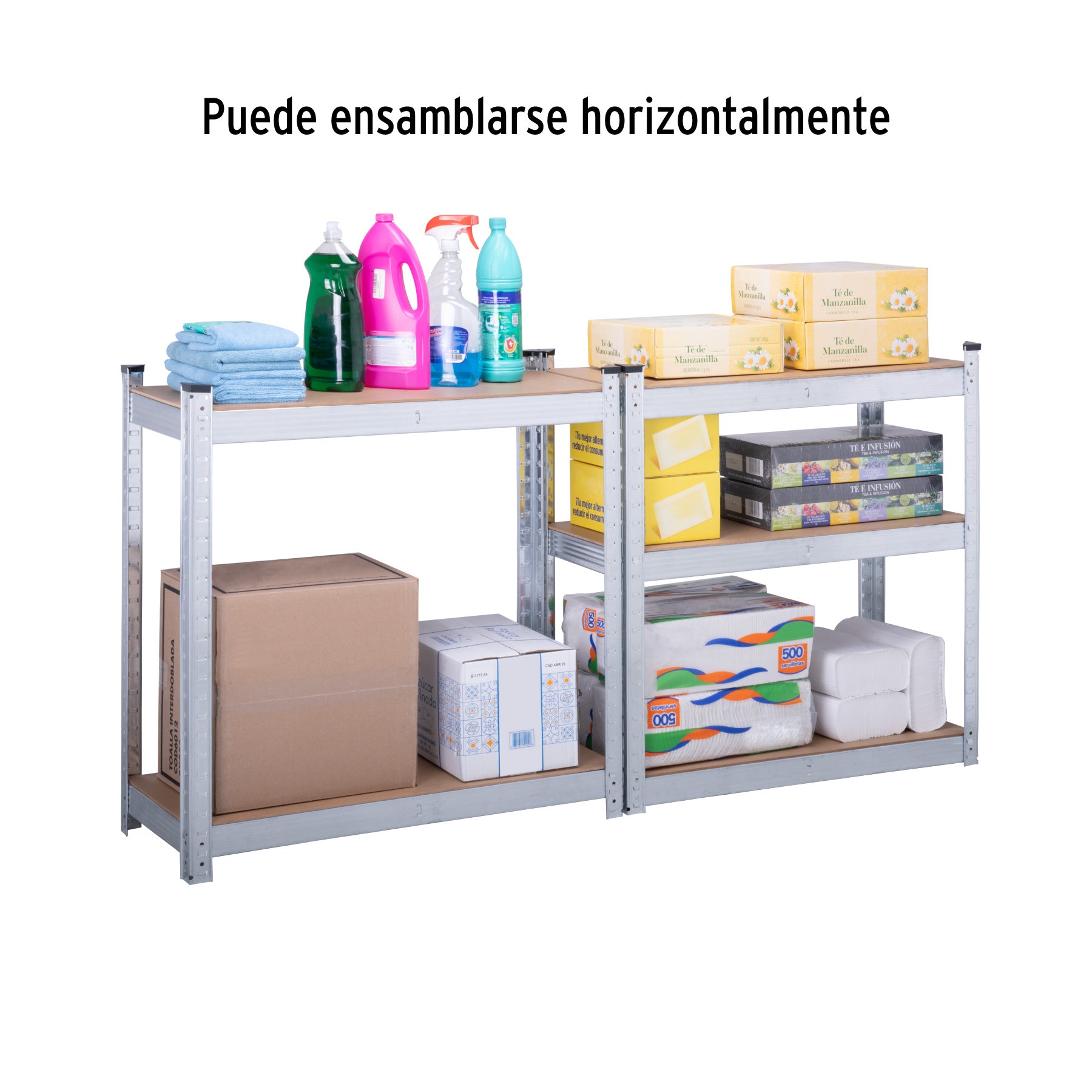Estante metálico 5 repisas MDF cap. 35 kg, 150x30x75, Pretul
