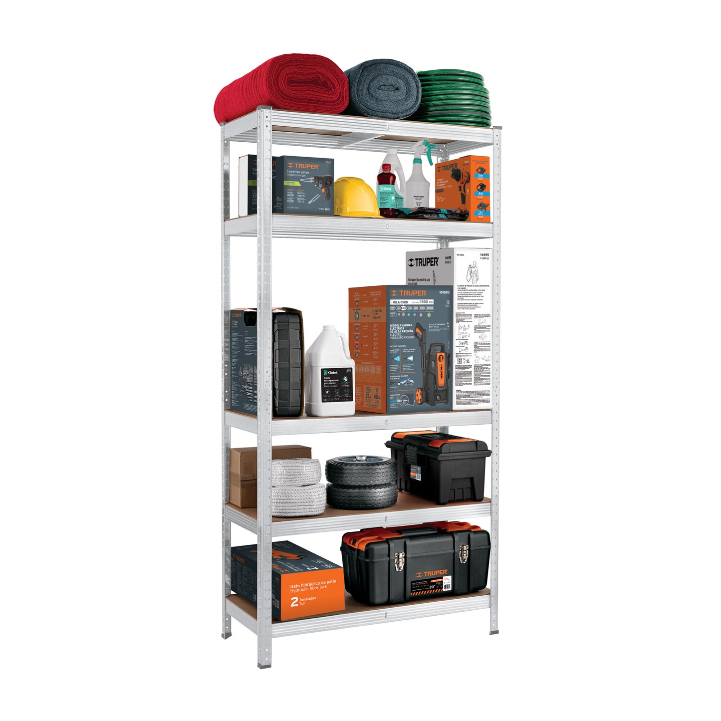 Estante metálico 5 repisas MDF cap. 35 kg, 180x40x90, Pretul