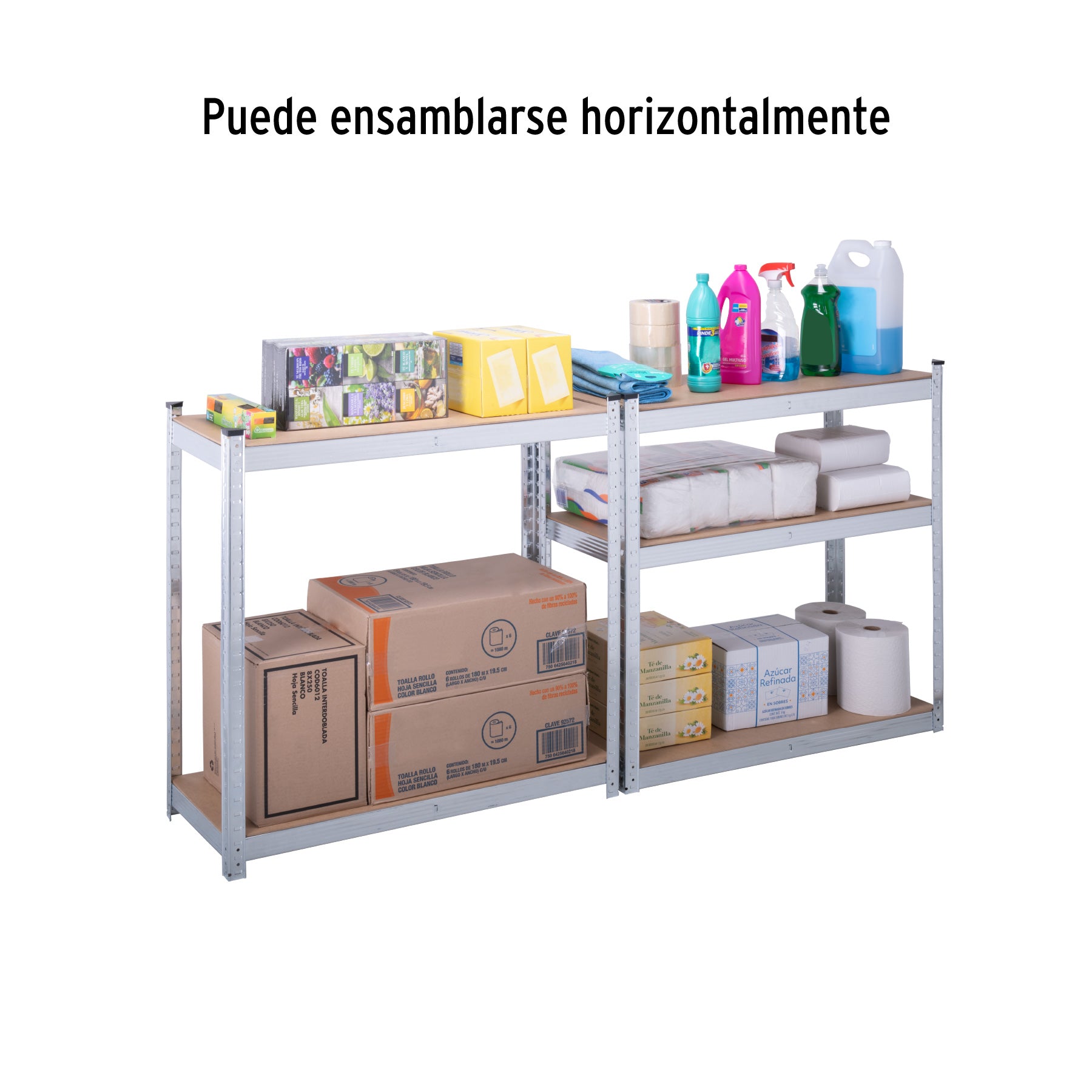 Estante metálico 5 repisas MDF cap. 35 kg, 180x40x90, Pretul