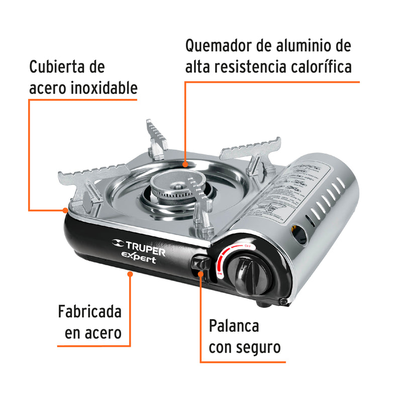 Estufilla portátil, encendido electrónico, lata 1/4, Expert