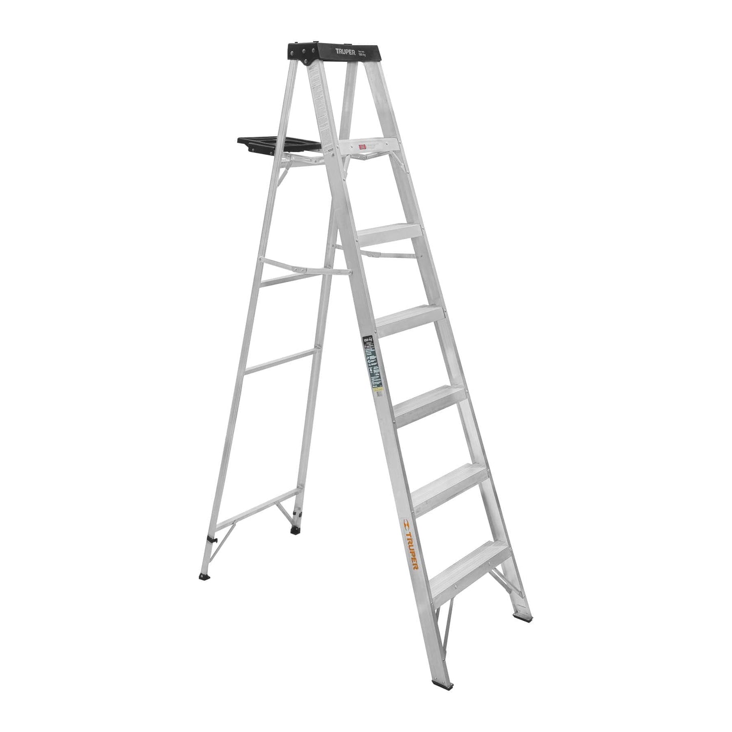 Escalera de tijera tipo III, 6 escalones, con bandeja