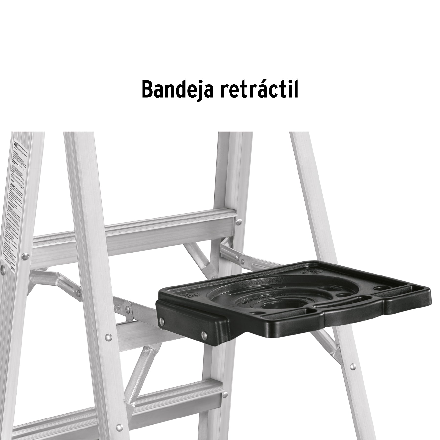 Escalera de tijera tipo III, 6 escalones, con bandeja