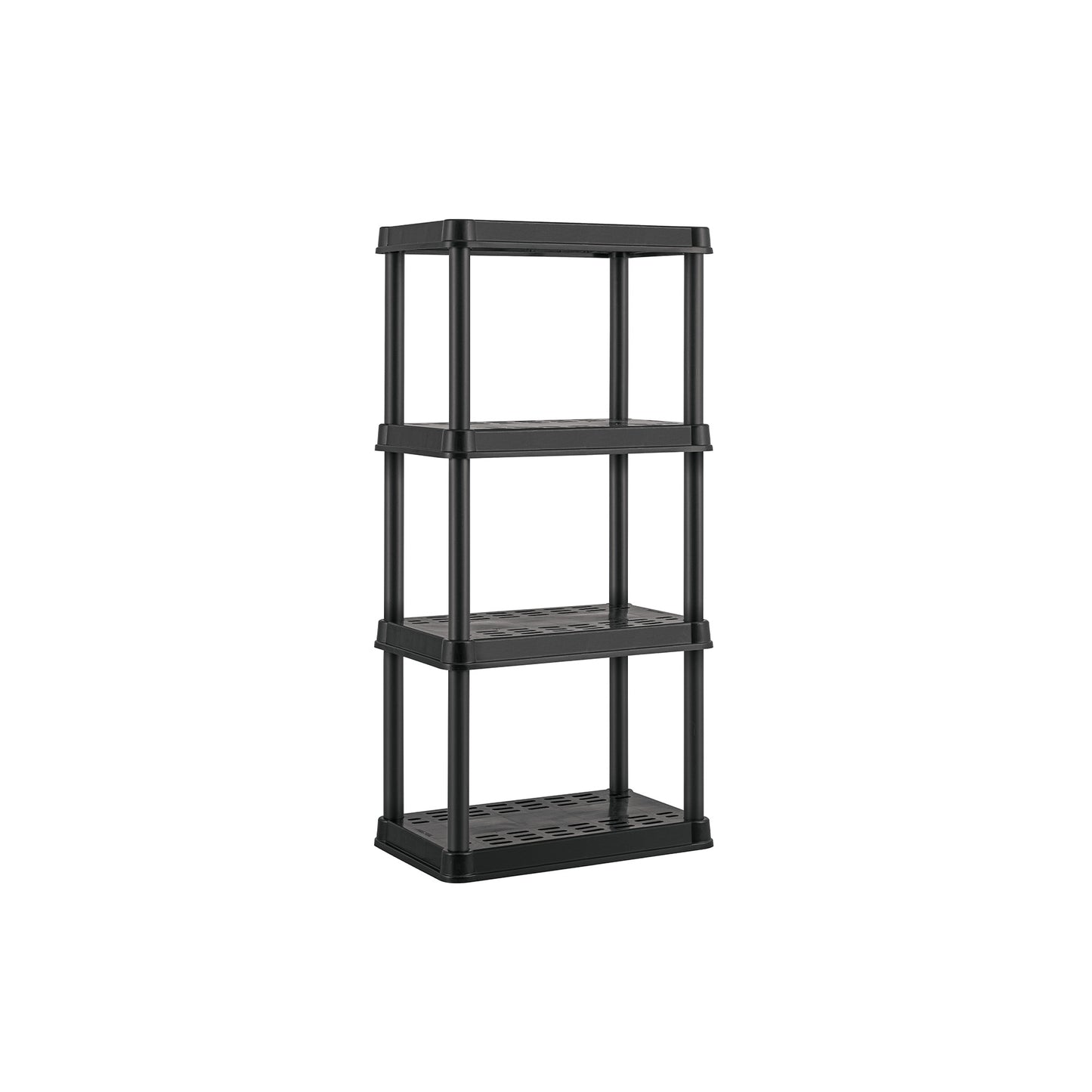 Estante plástico 4 repisas cap. 45 Kg, 125x38x61, PRETUL