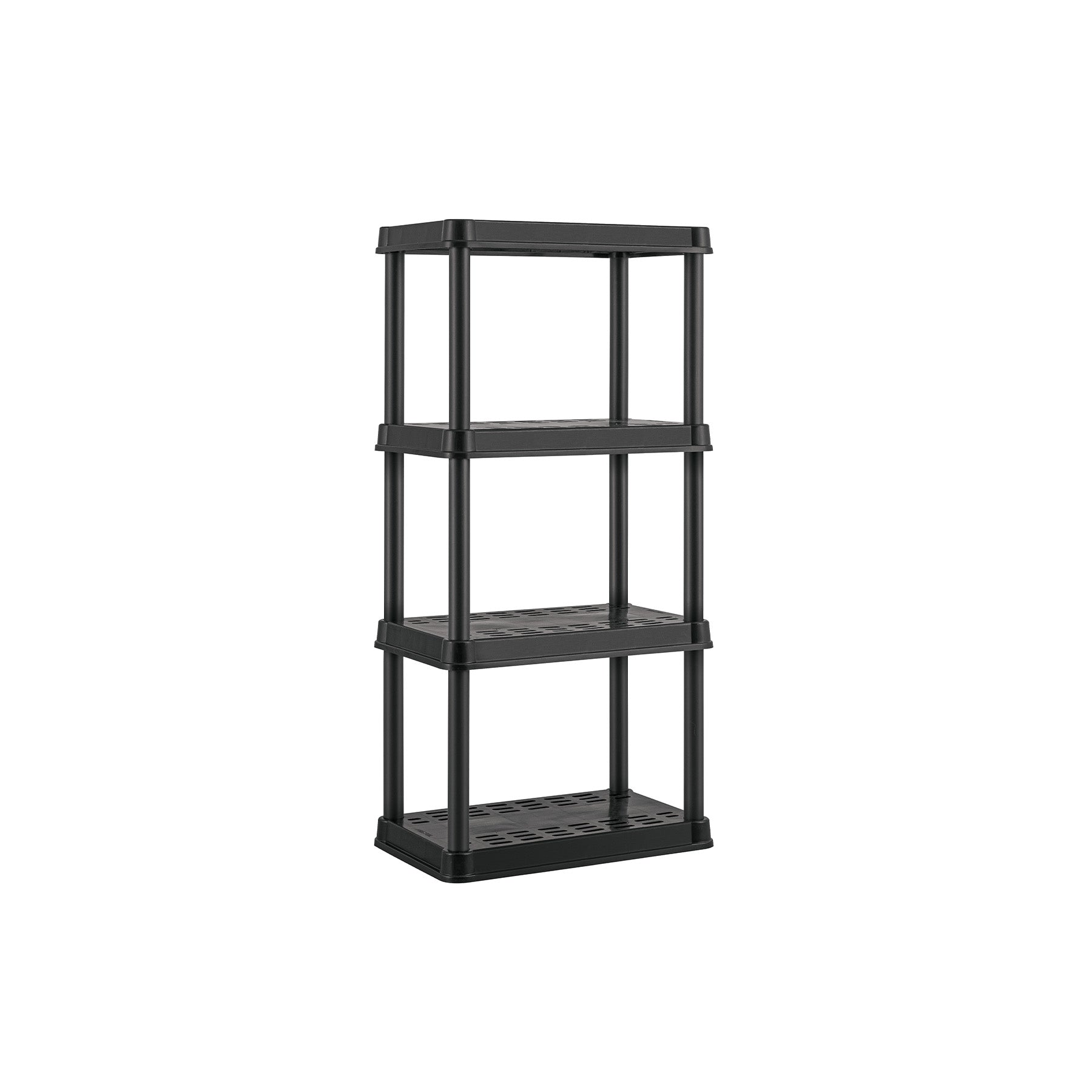 Estante plástico 4 repisas cap. 45 Kg, 125x38x61, PRETUL