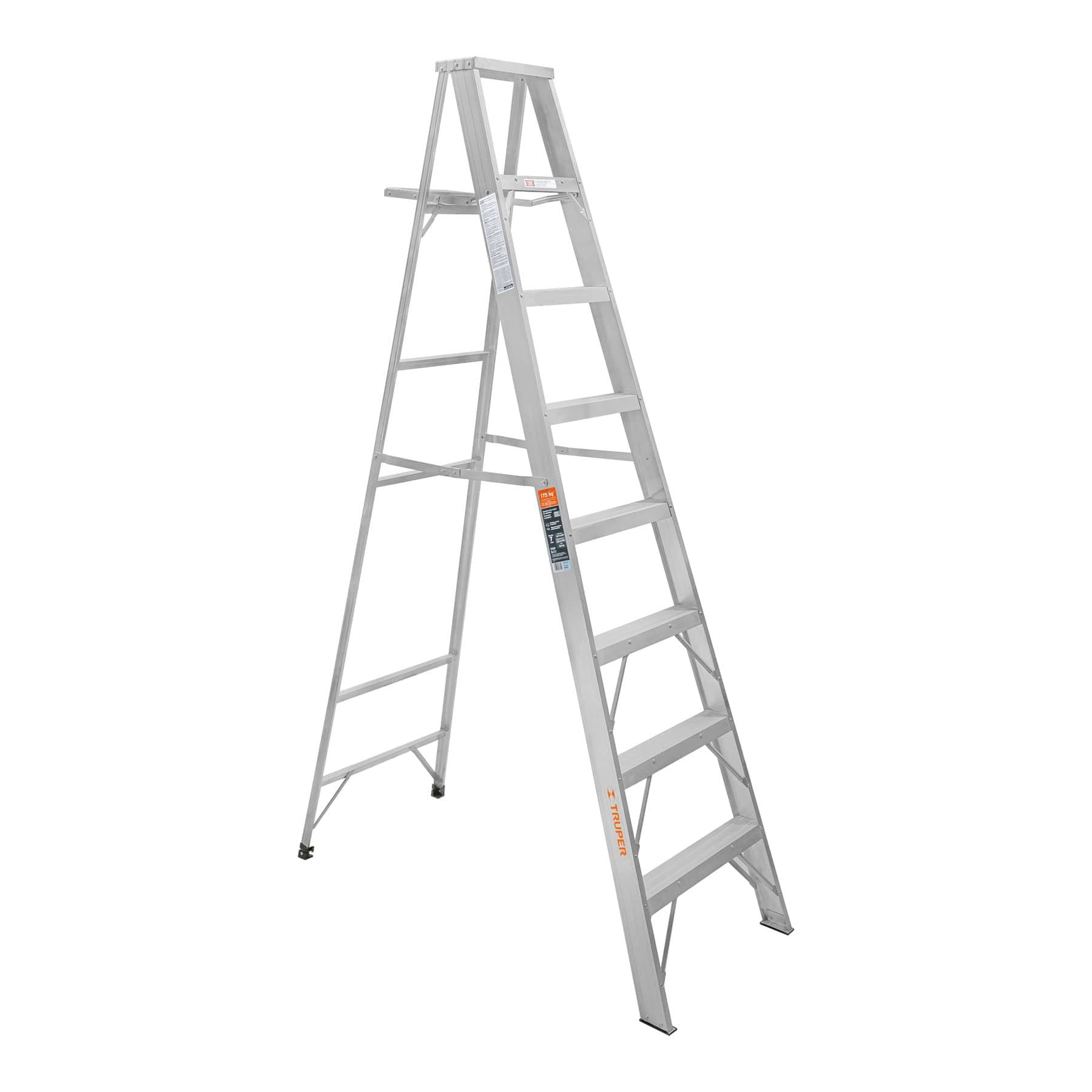 Escalera de tijera, aluminio, tipo ll, 7 escalones