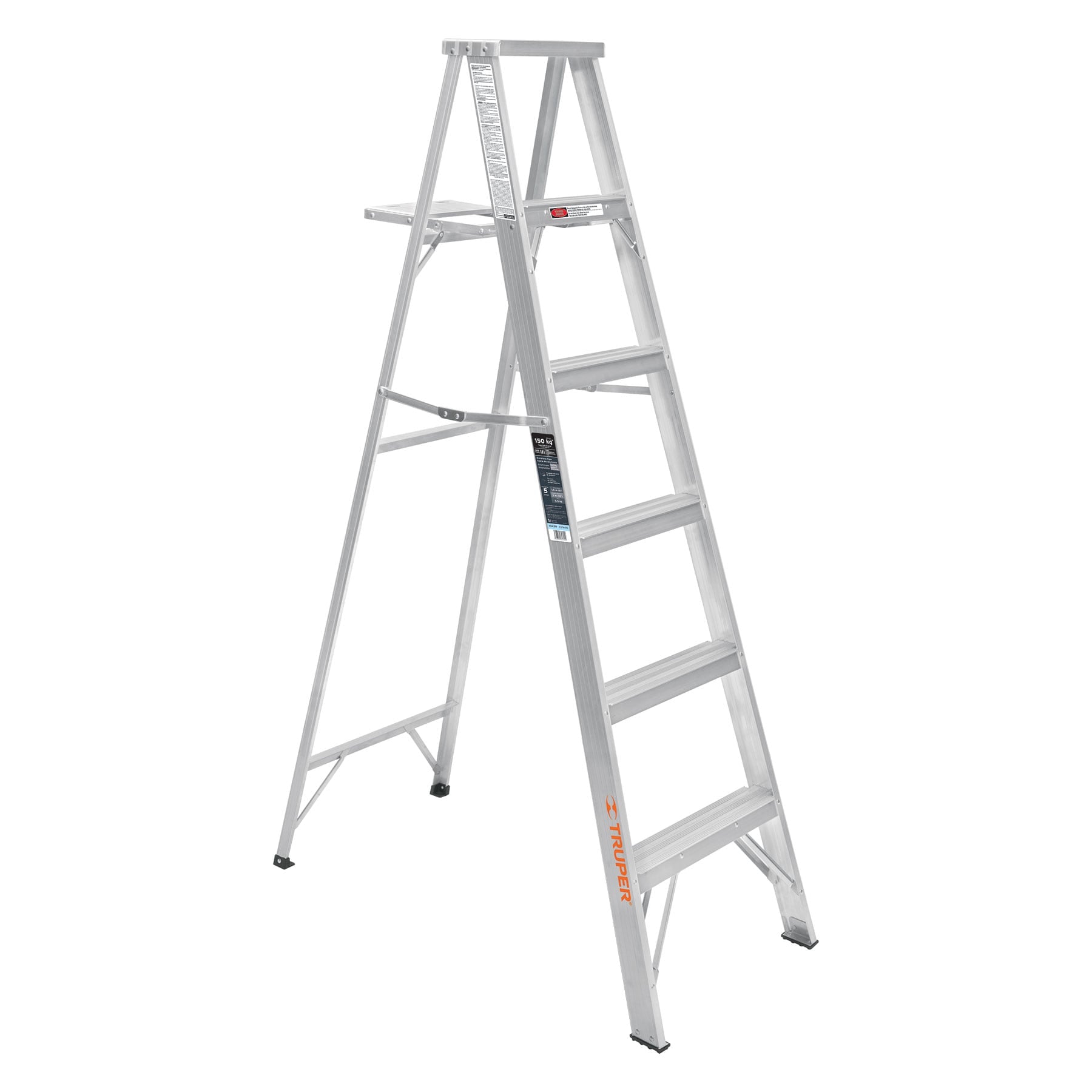 Escalera de tijera, aluminio, tipo lll, 5 escalones