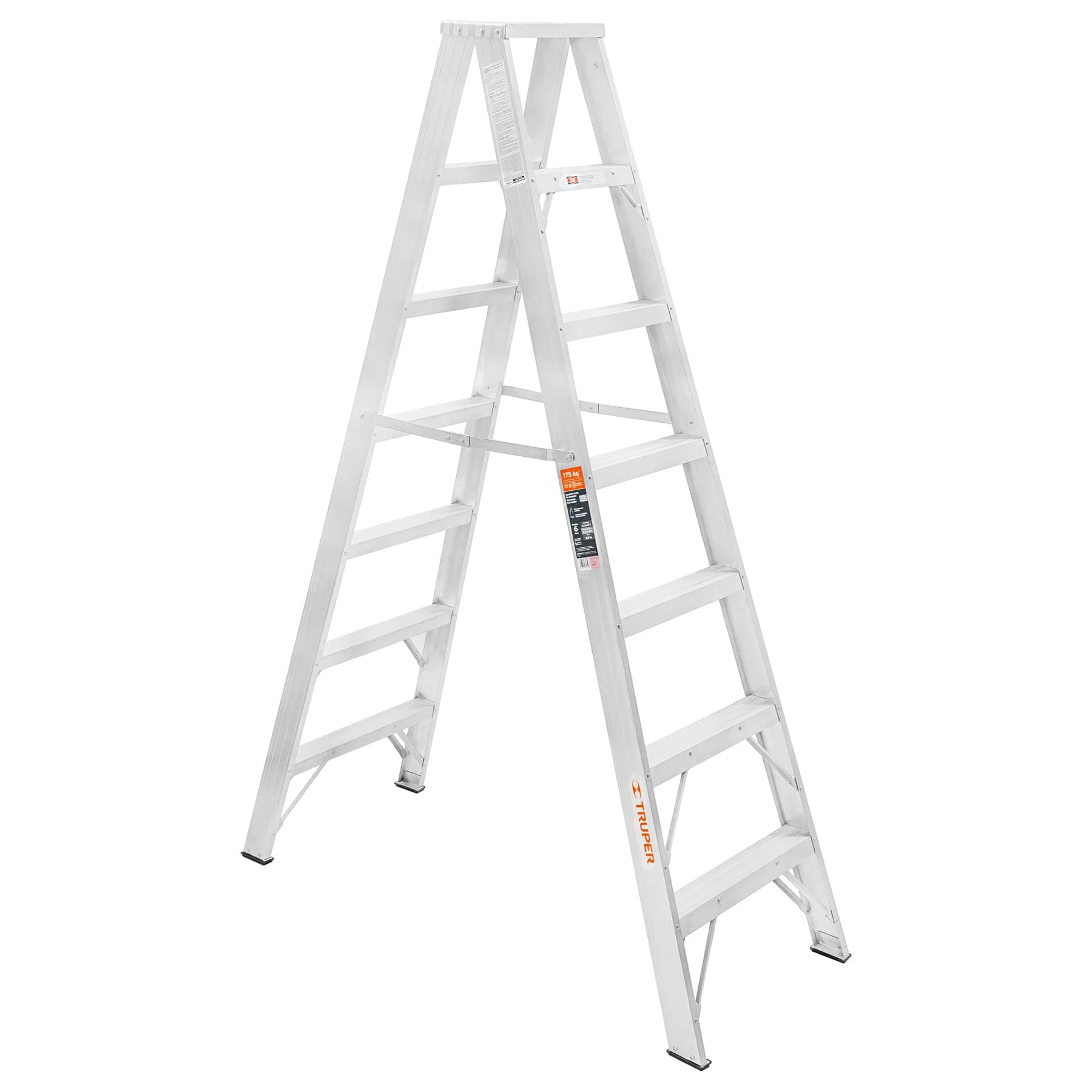 Escalera de tijera doble, tipo ll, 6 escalones