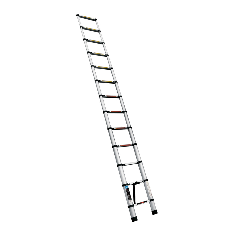 Escalera telescópica,13 peldaños, tipo II, capacidad 175kg