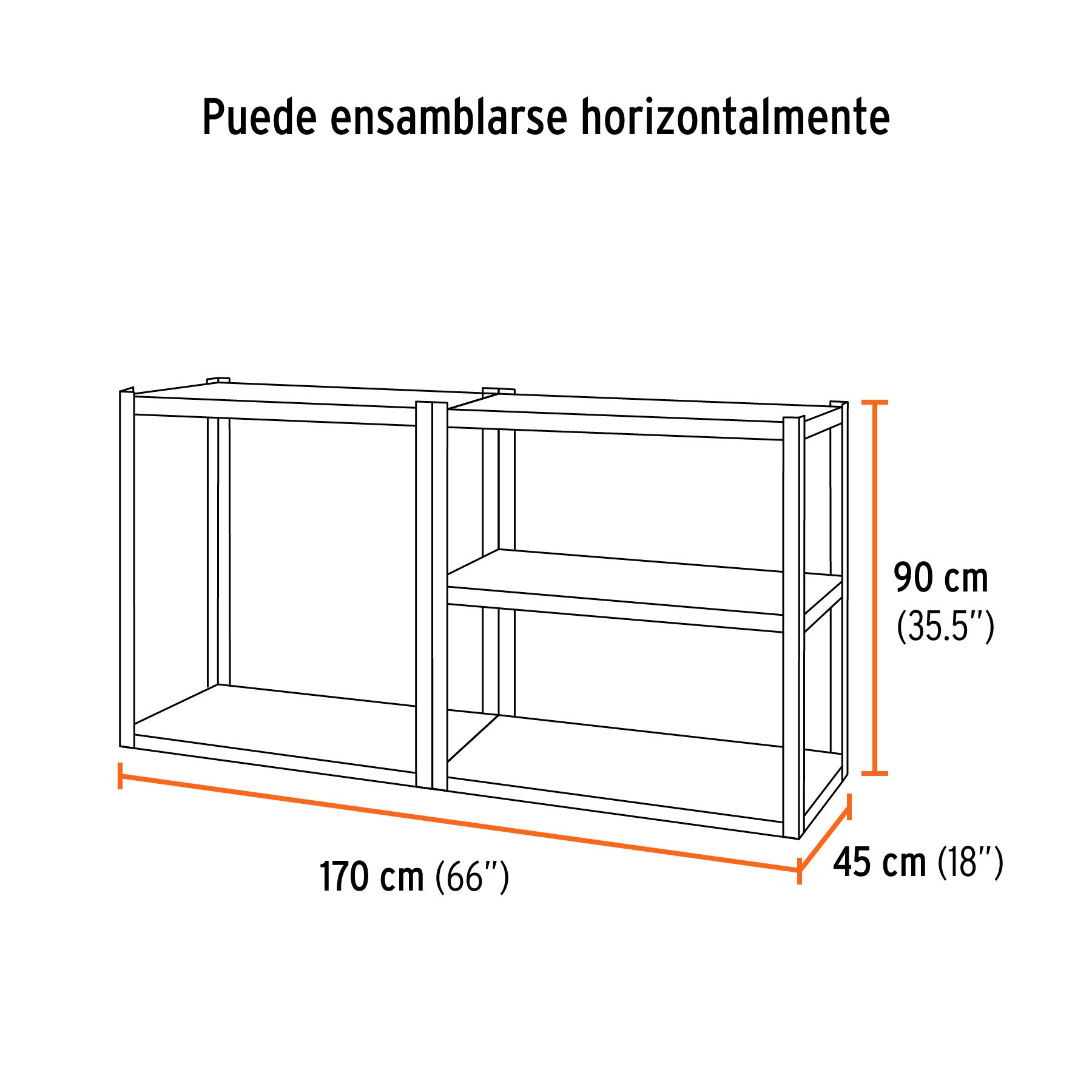Estante metálico 5 repisas capacidad 80 Kg,180x45x85, TRUPER