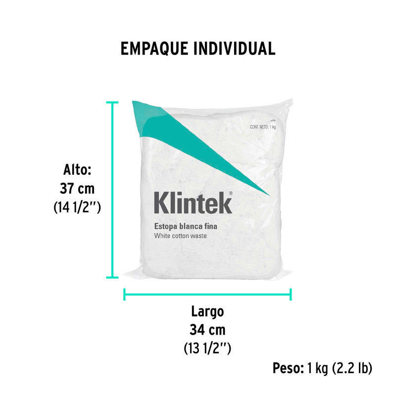 Estopa, 1 kg, color blanca
