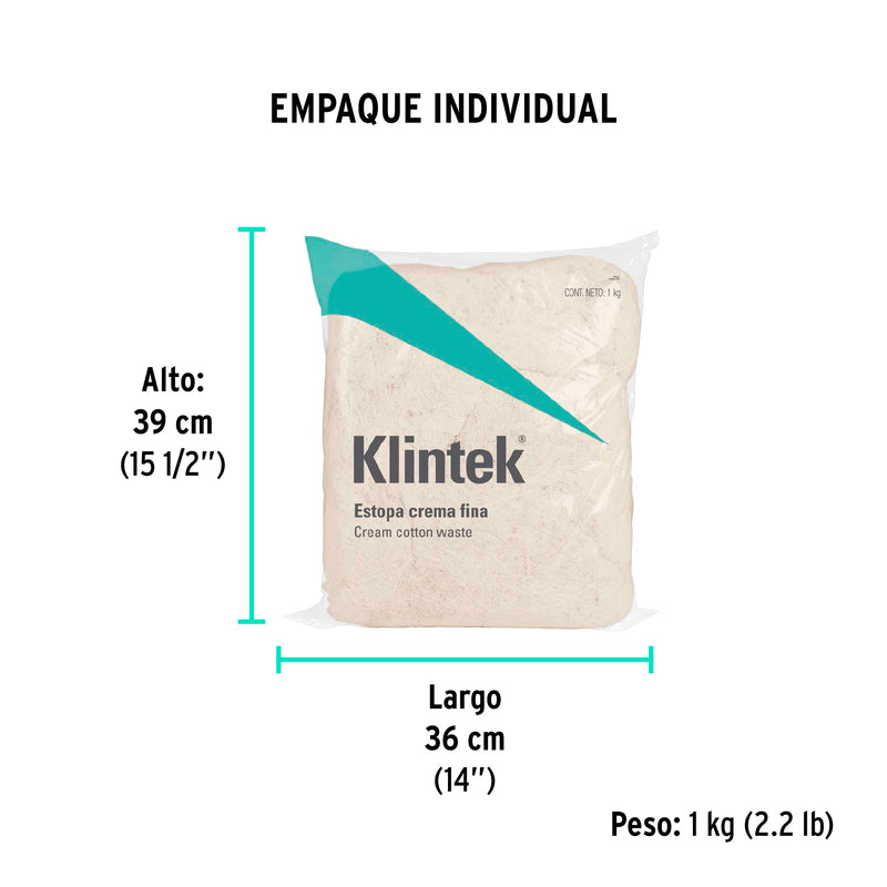 Estopa, 1 kg, color crema
