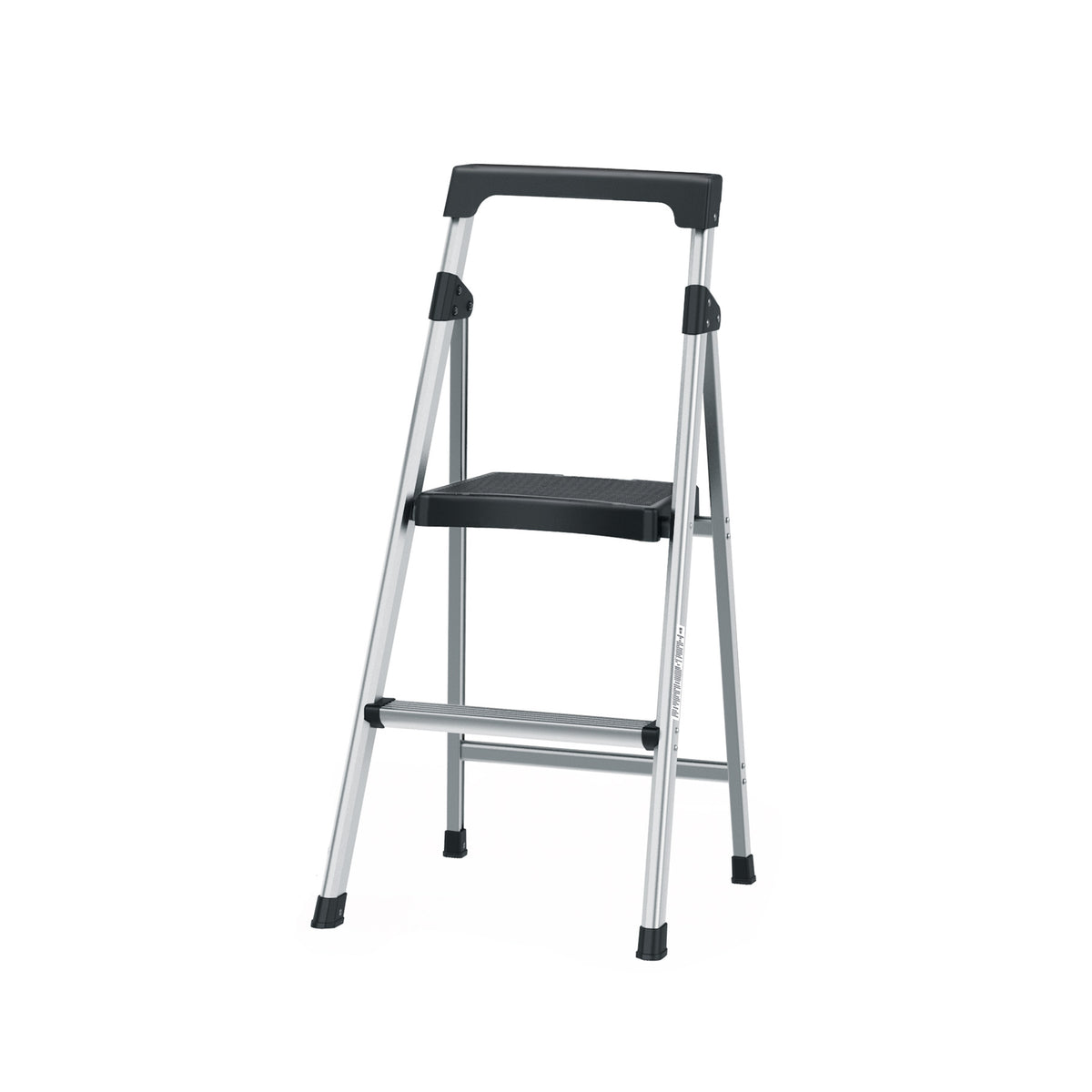 Escalera tubular, plegable, 2 peldaños, aluminio