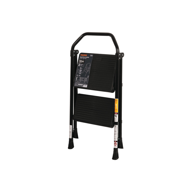 Escalera tubular, plegable, 2 peldaños, Truper