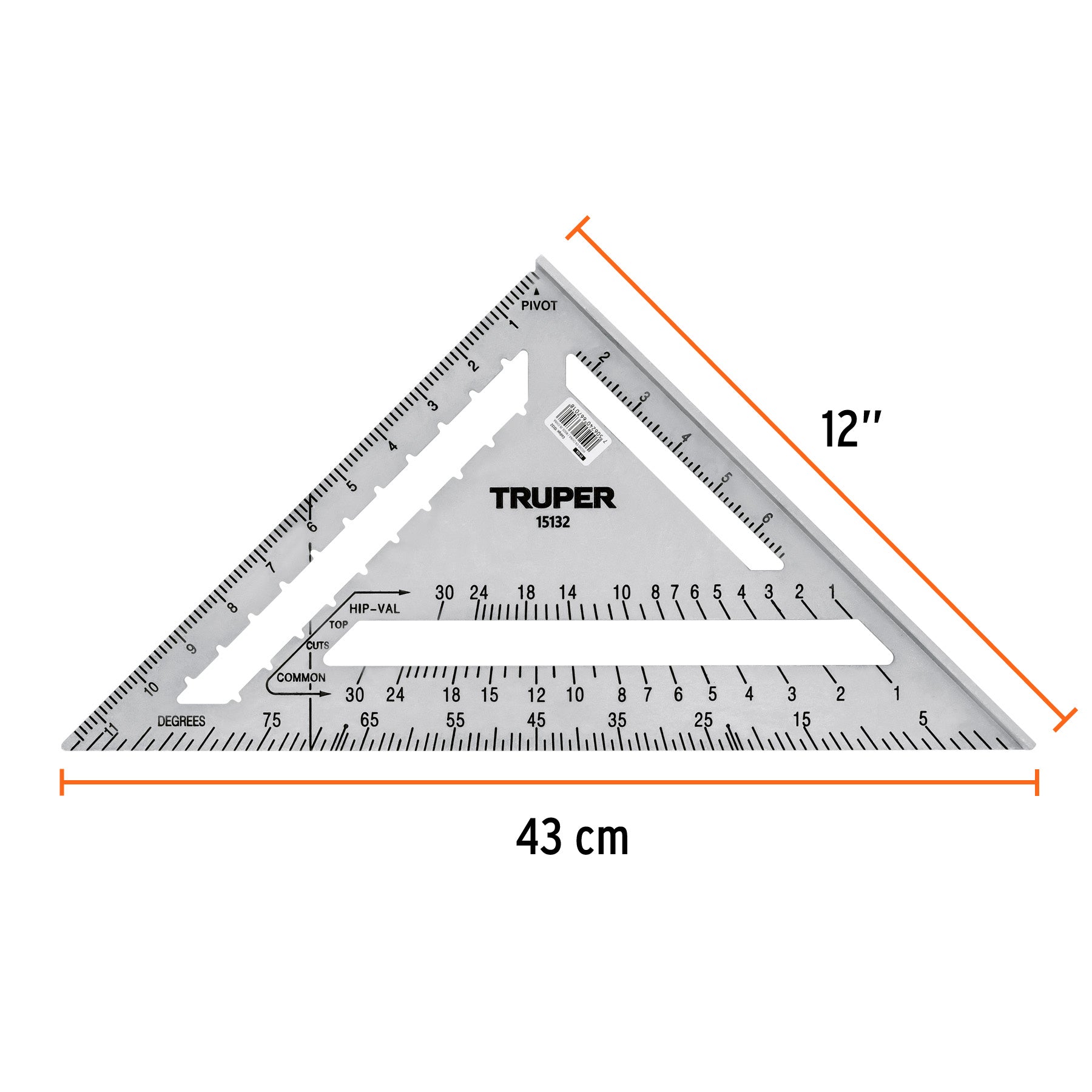 Escuadra de aluminio para tablaroca, 12" (305 mm)