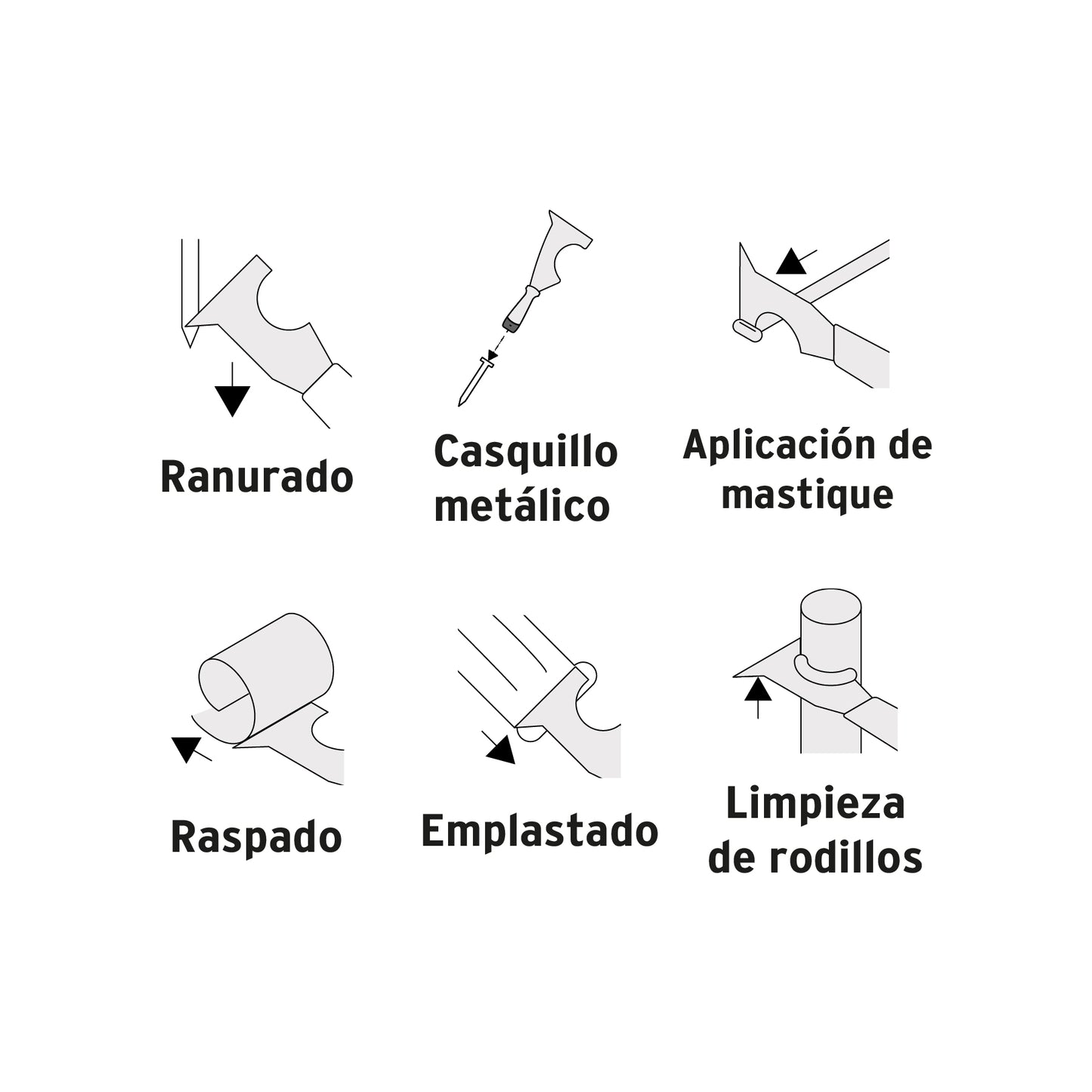 Espátula 2-1/2", rígida de 5 usos, acero inoxidable