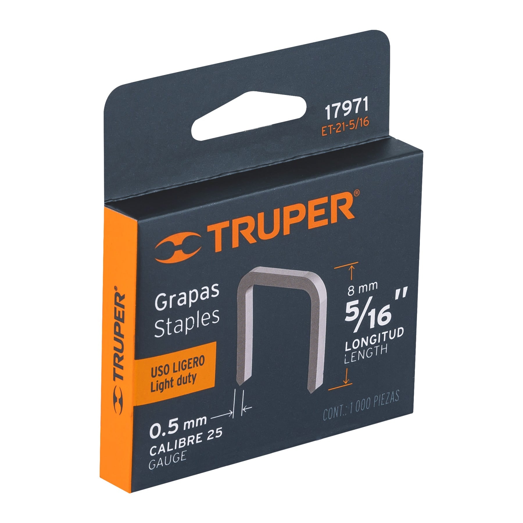 Grapas para et-21, 5/16", caja con 1000 piezas