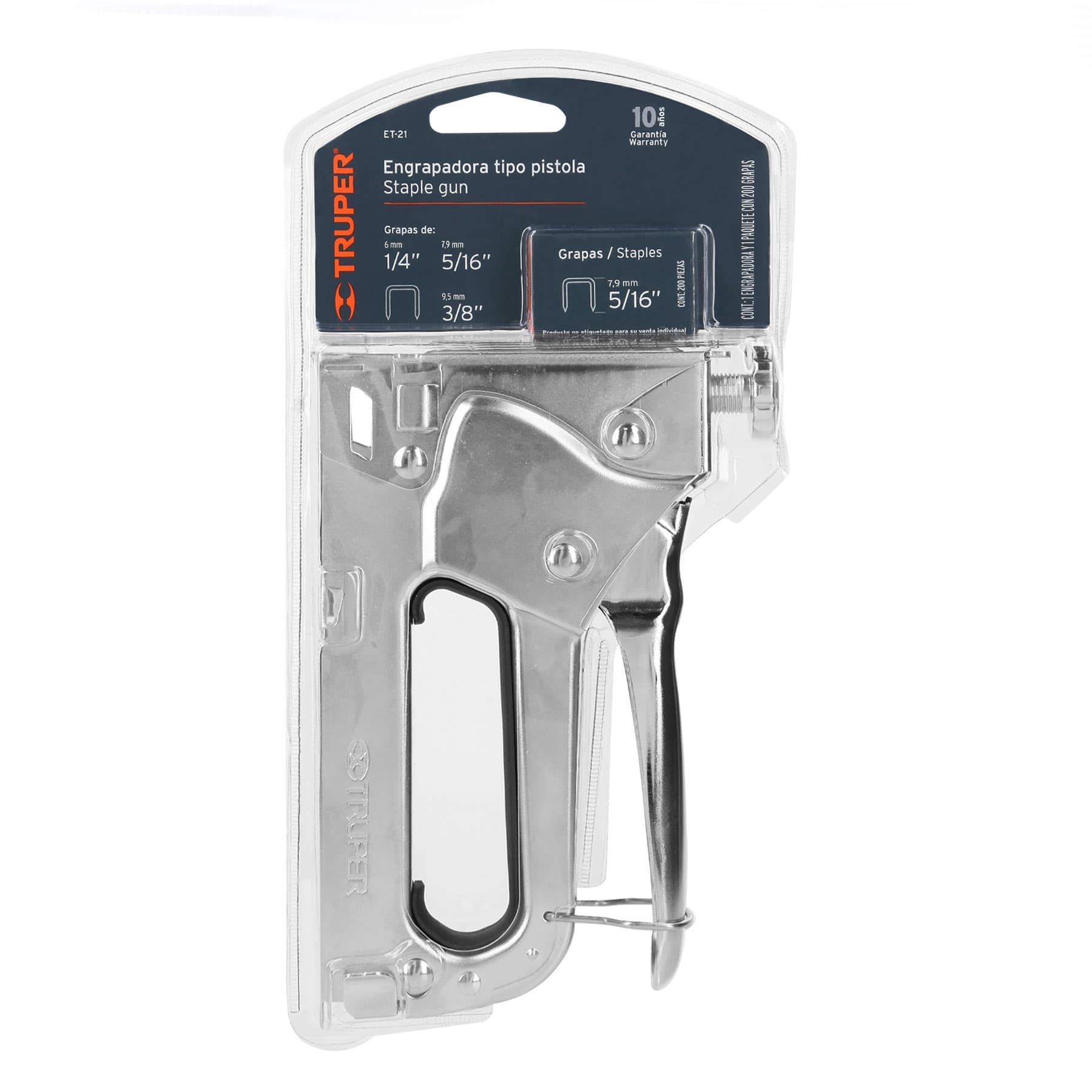 Engrapadora tipo pistola para ¼",5/16", 3/8", con 200 grapas