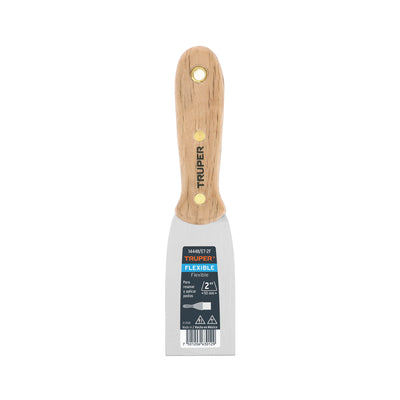 Espátula flexible, mango de madera, 2"