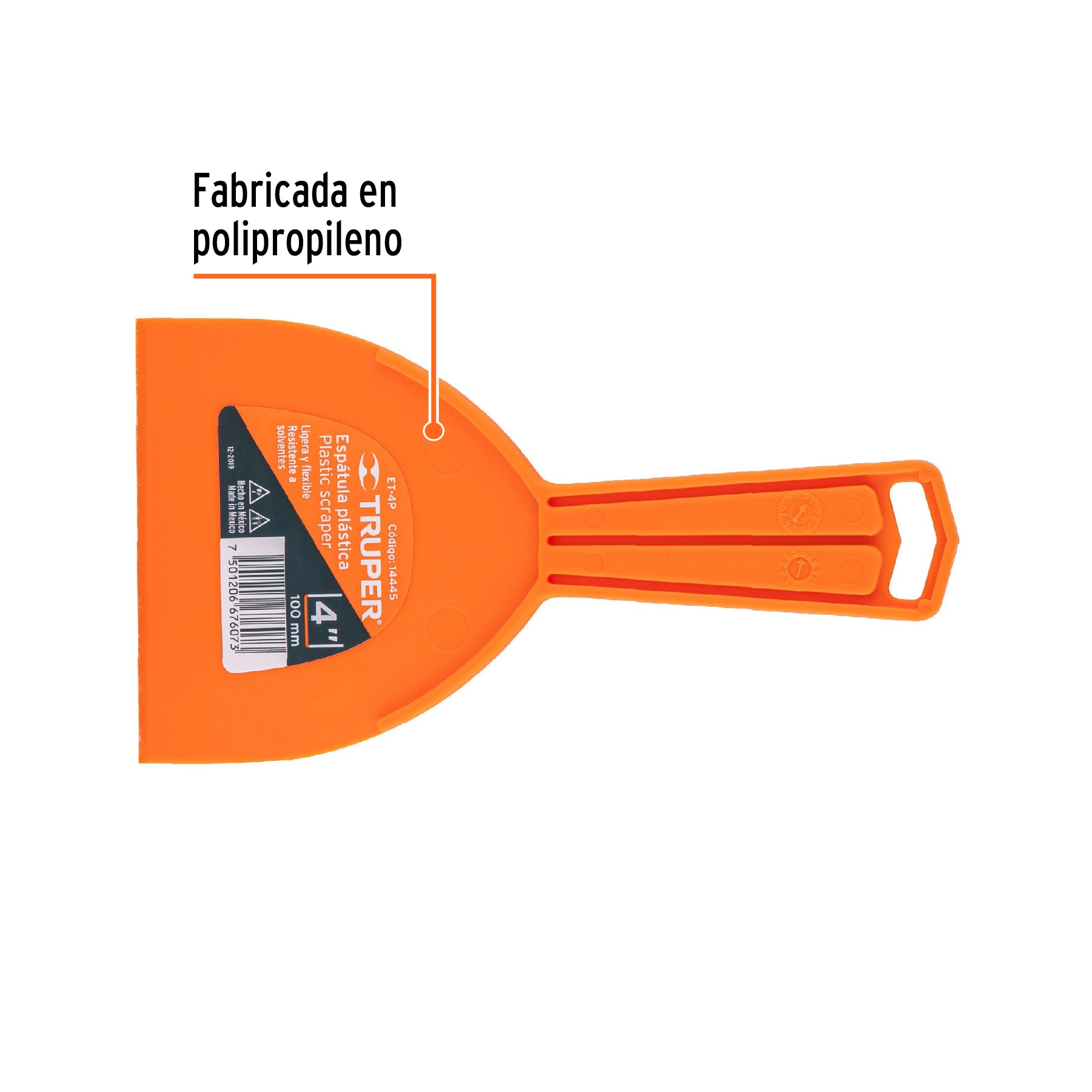 Espátula plástica, 4"