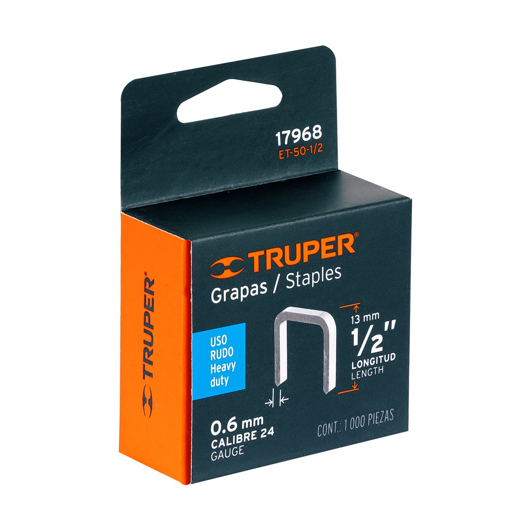 Grapas para et-50, 1/2", caja con 1000 piezas