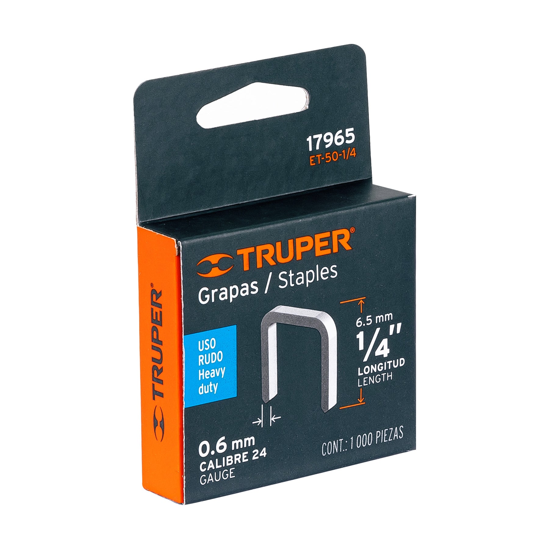 Grapas para et-50, 1/4", caja con 1000 piezas
