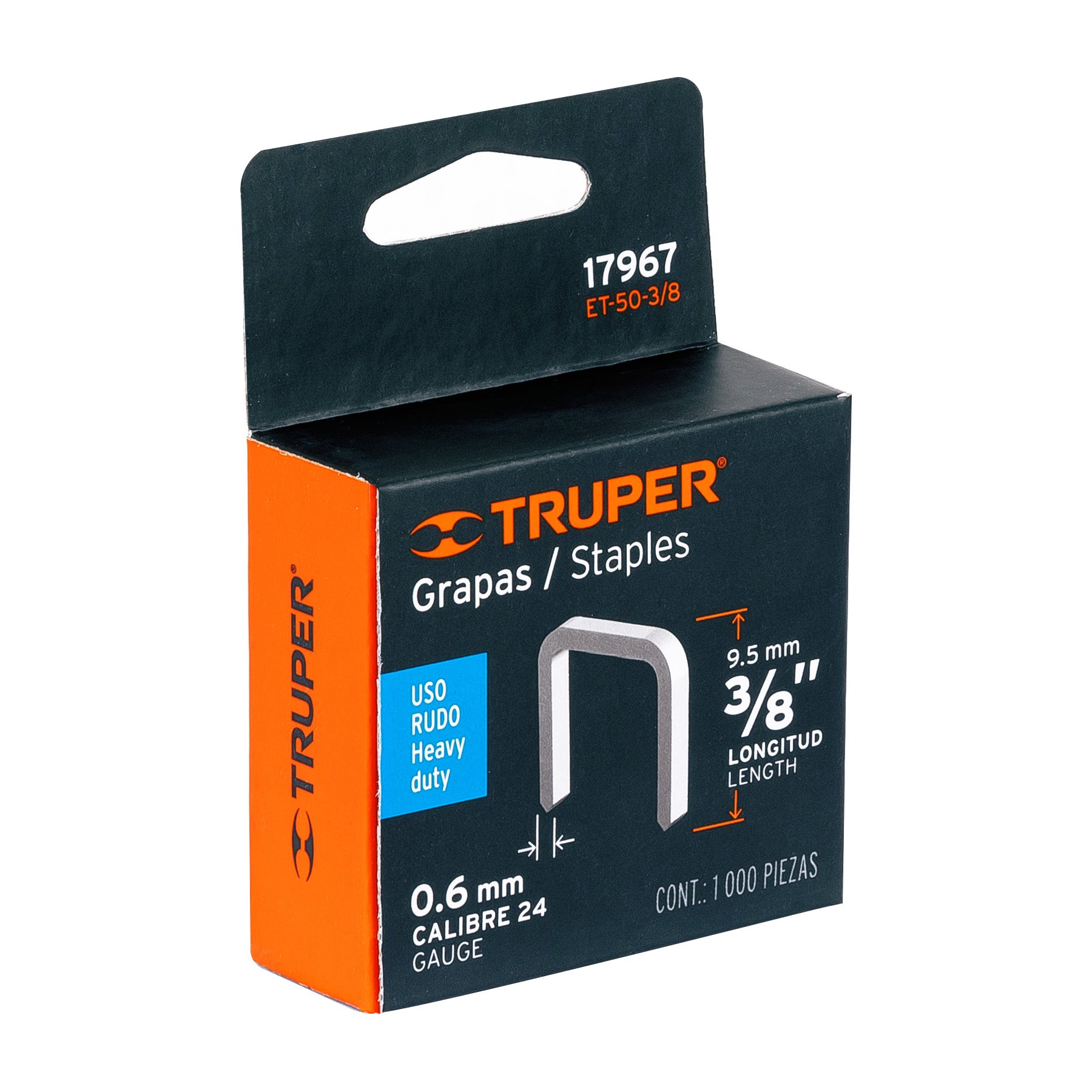 Grapas para et-50, 3/8", caja con 1000 piezas